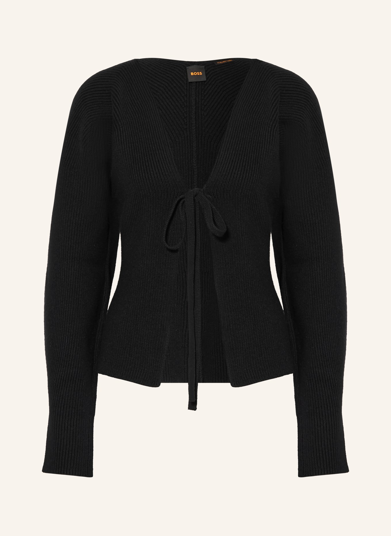 BOSS Pletený kardigan FUMM: ČERNÁ