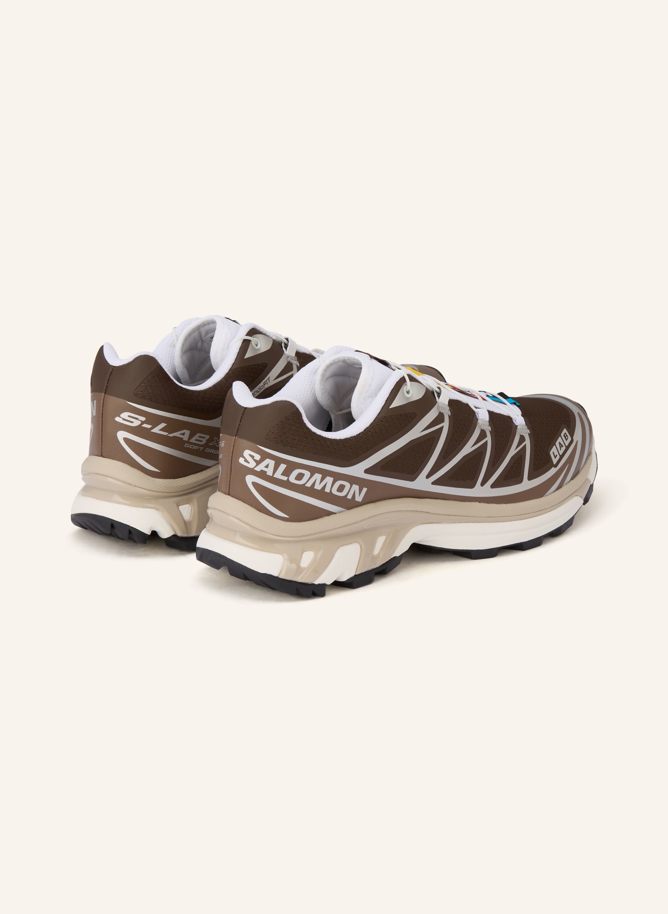 SALOMON Teniska XT-6: TMAVĚ HNĚDÁ / STŘÍBRNÁ / BÍLÁ