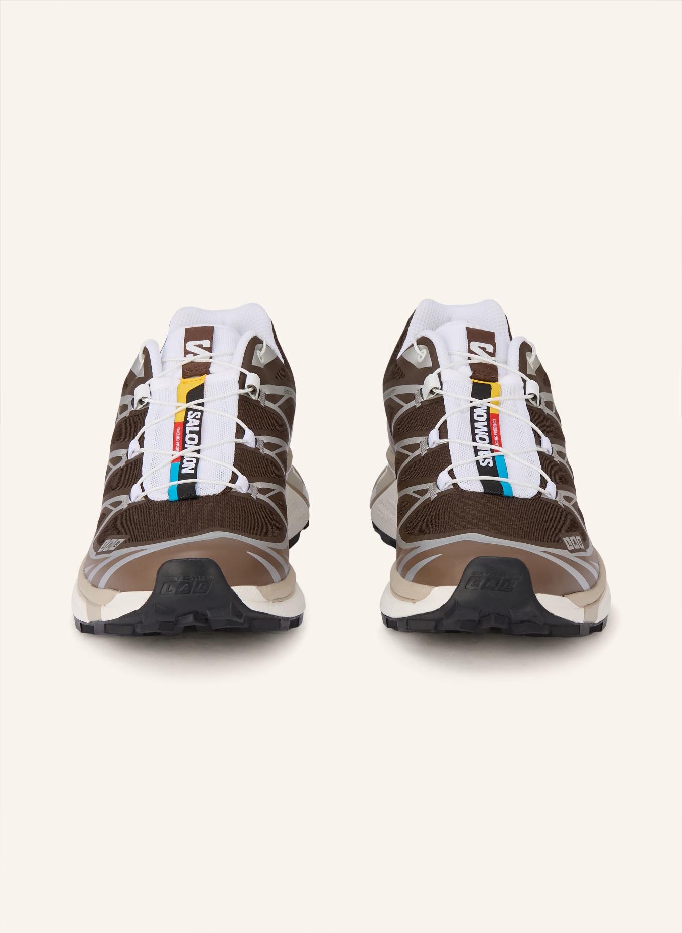 SALOMON Teniska XT-6: TMAVĚ HNĚDÁ / STŘÍBRNÁ / BÍLÁ