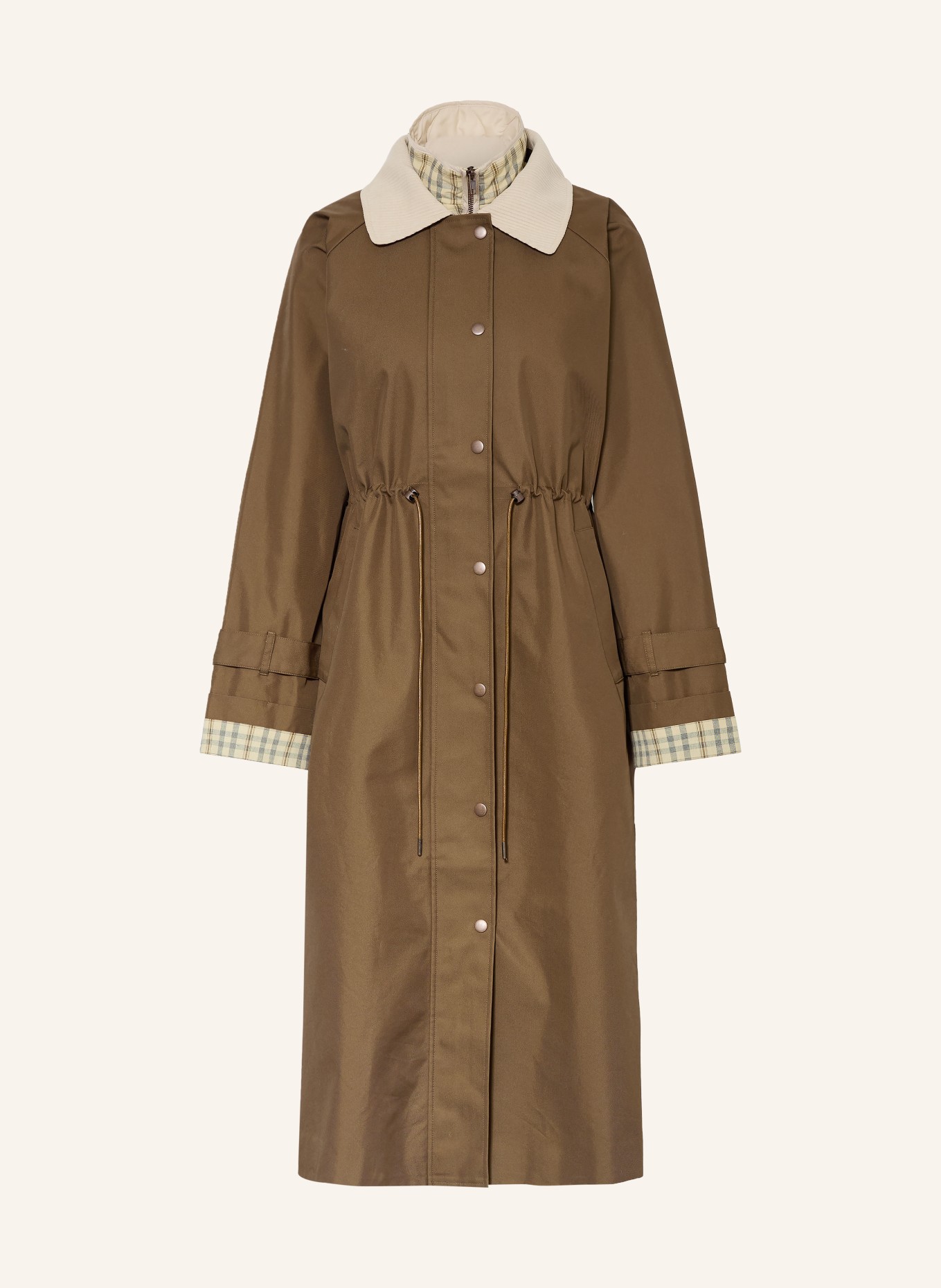 Y.A.S. Parka with removable hood: BROWN / BEIGE