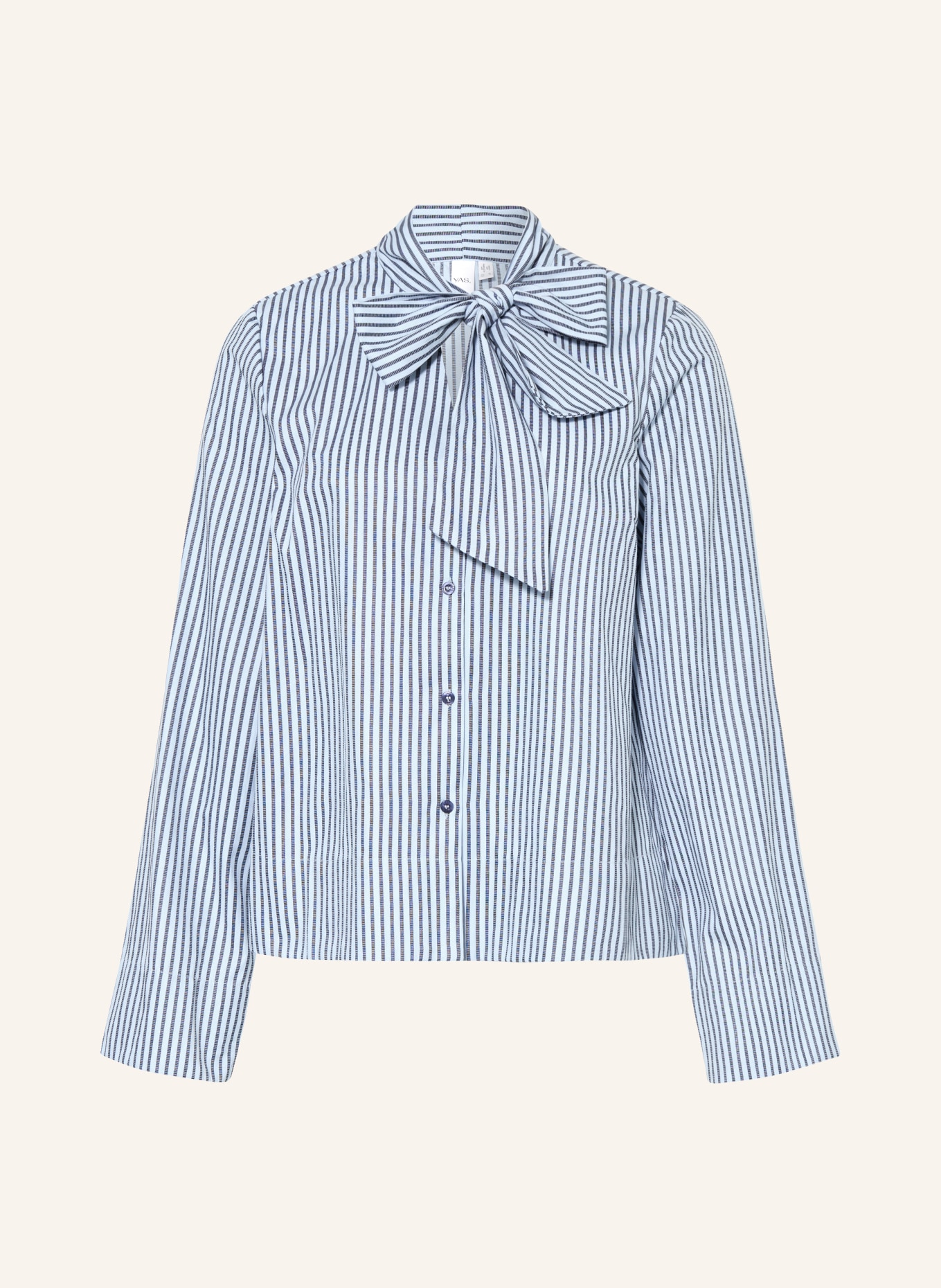 Y.A.S. bow blouse: WHITE / BLUE