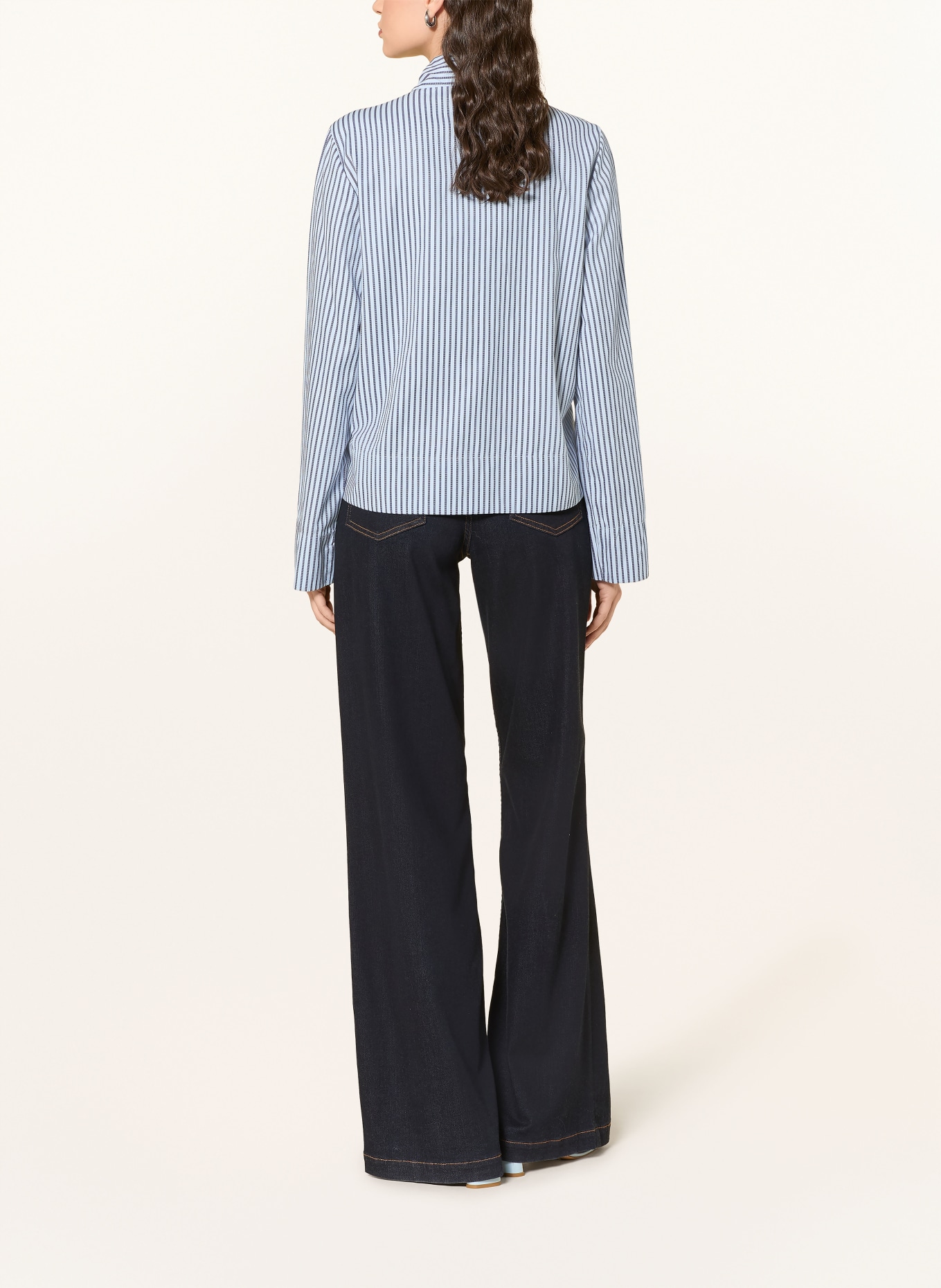 Y.A.S. bow blouse: WHITE / BLUE