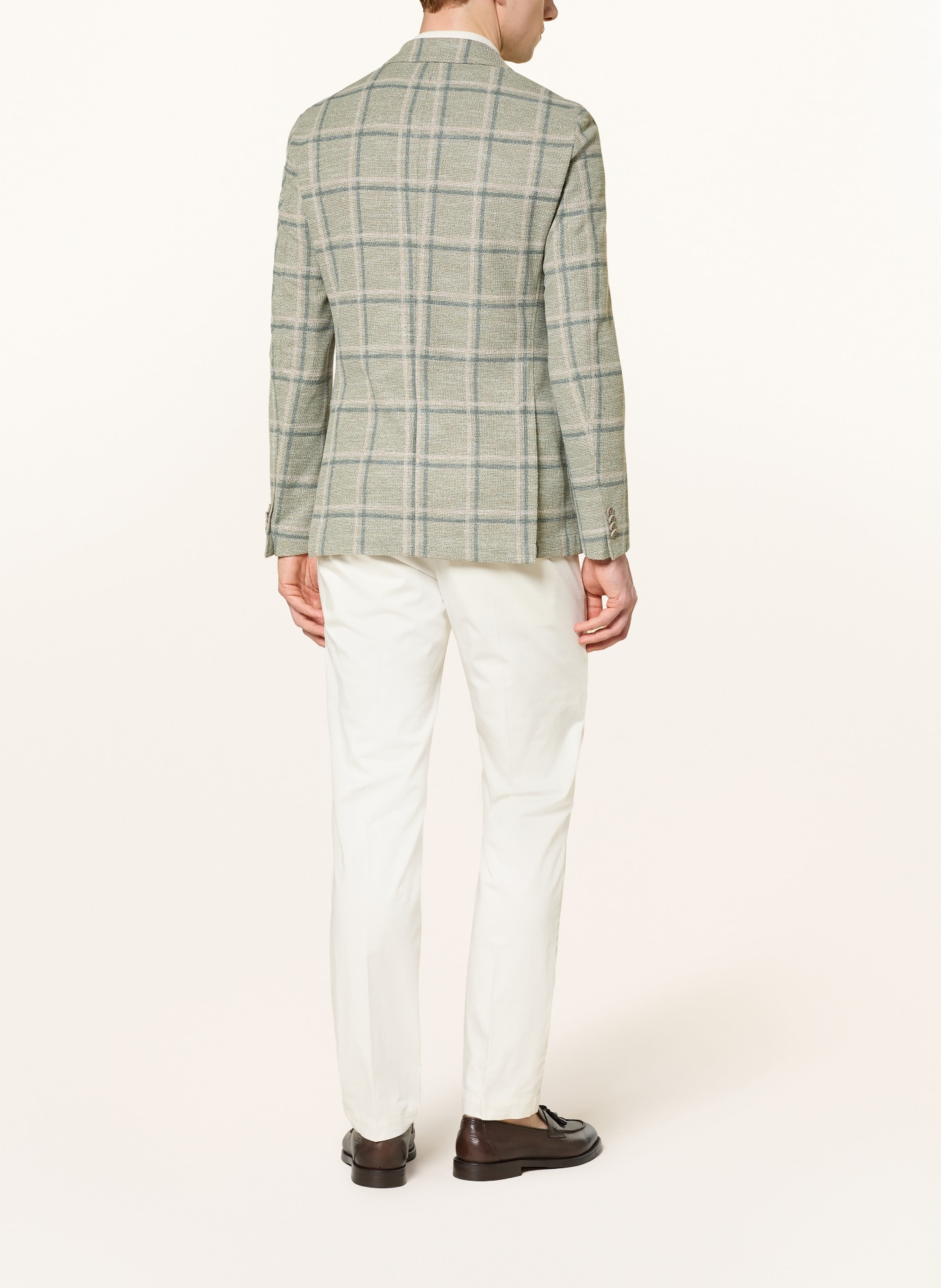 CG - CLUB of GENTS CG CARTER Slim Fit Knitted Jacket: LIGHT GREEN / CREAM / GREEN