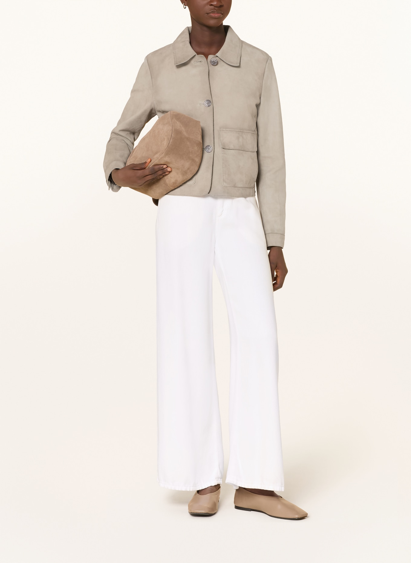 MILESTONE Lederjacke MSFELIPA: TAUPE