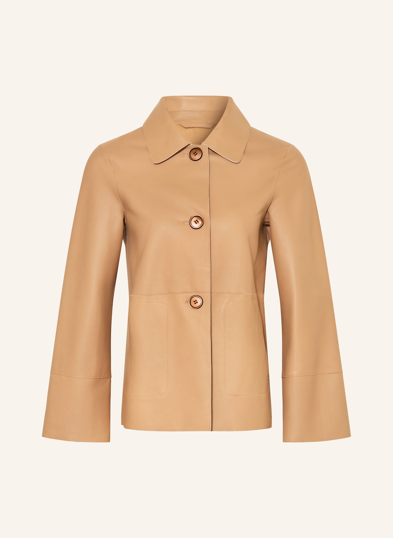 MILESTONE Kožená bunda MSSELMA: SVĚTLE HNĚDÁ