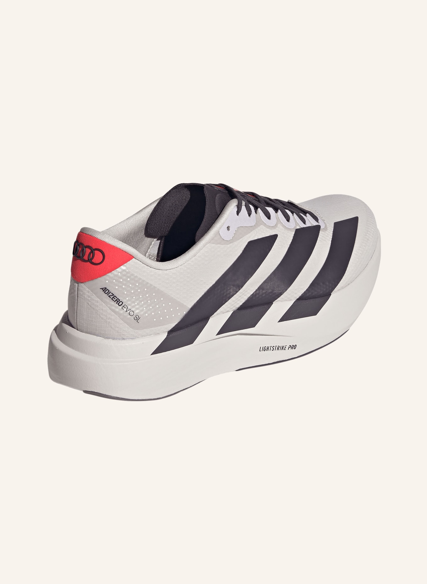 adidas Chaussures de course ADIZERO EVO SL: GRIS CLAIR / ROUGE CLAIR / NOIR
