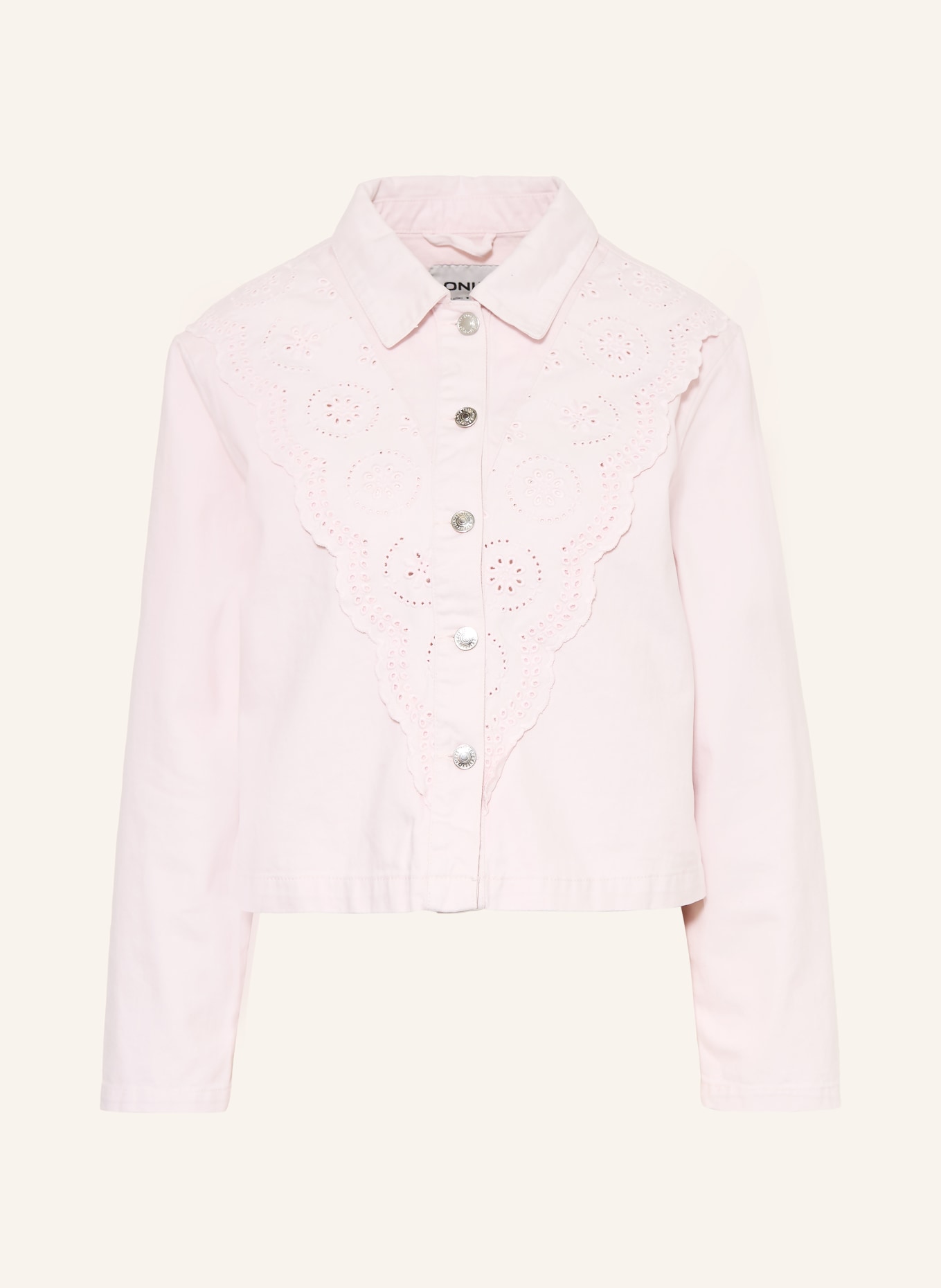 ONLY Jeansjacke mit Lochspitze: PALE LILAC