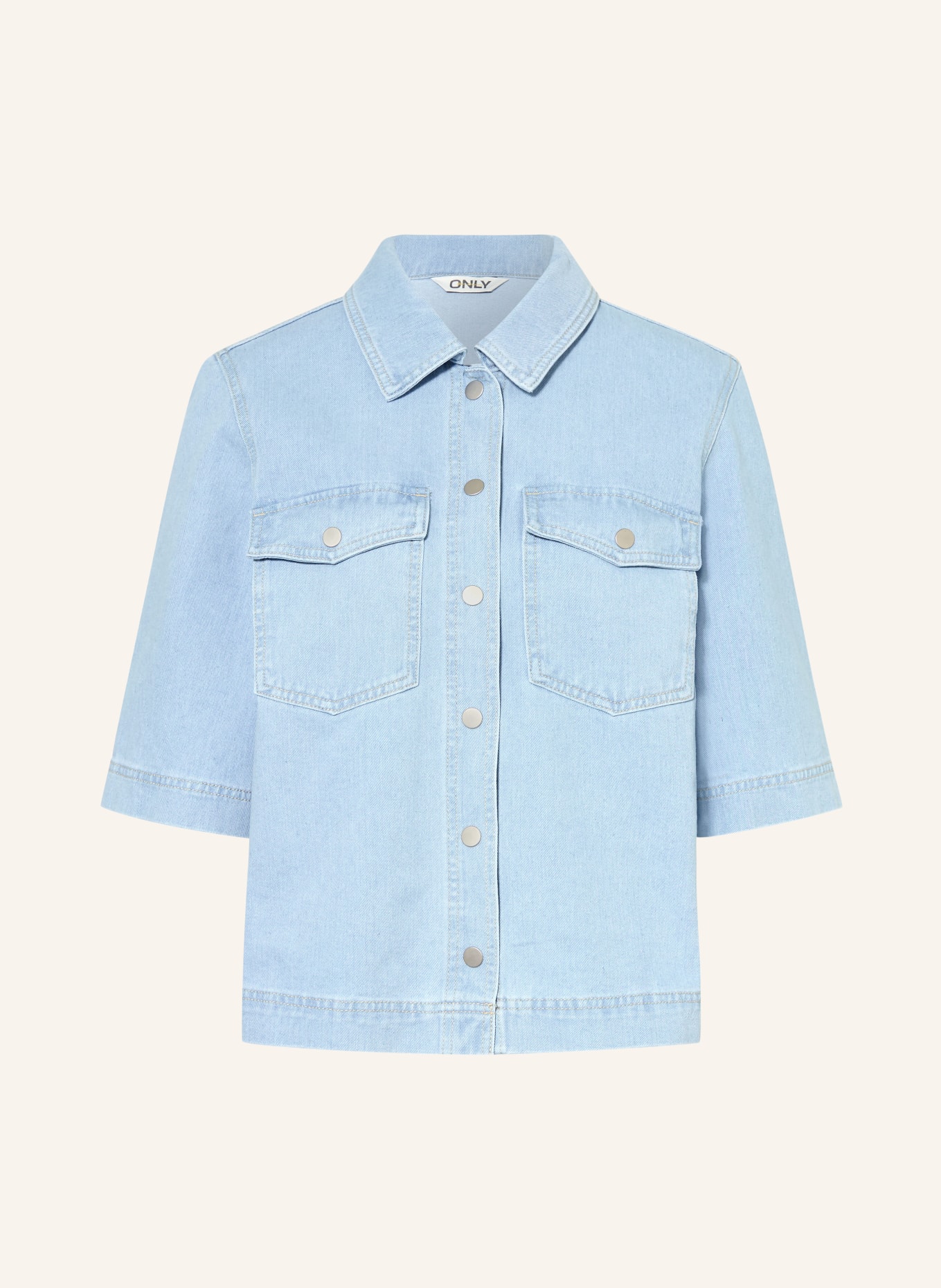 ONLY Jeansbluse mit 3/4-Arm: HELLBLAU