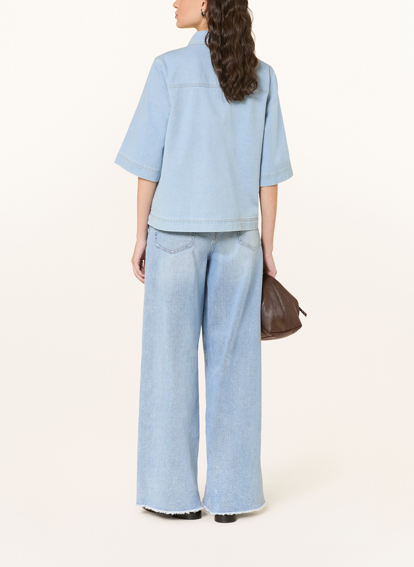 ONLY Jeansbluse mit 3/4-Arm: HELLBLAU