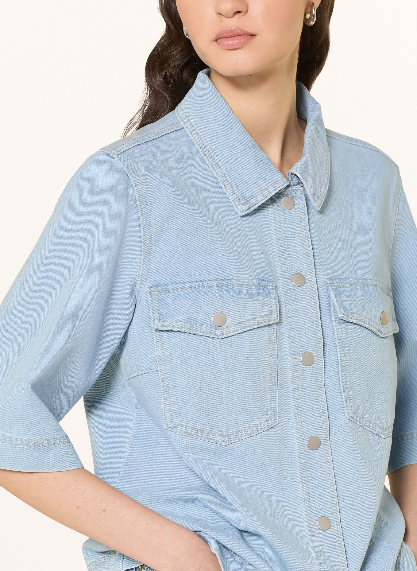 ONLY Jeansbluse mit 3/4-Arm: HELLBLAU