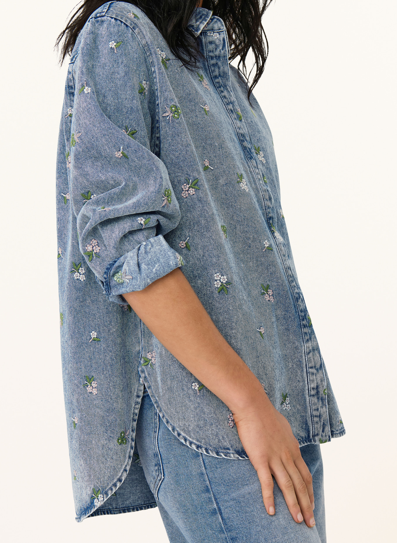 ONLY džínová košile: TMAVĚ MODRÁ / RŮŽOVÁ / ZELENÁ