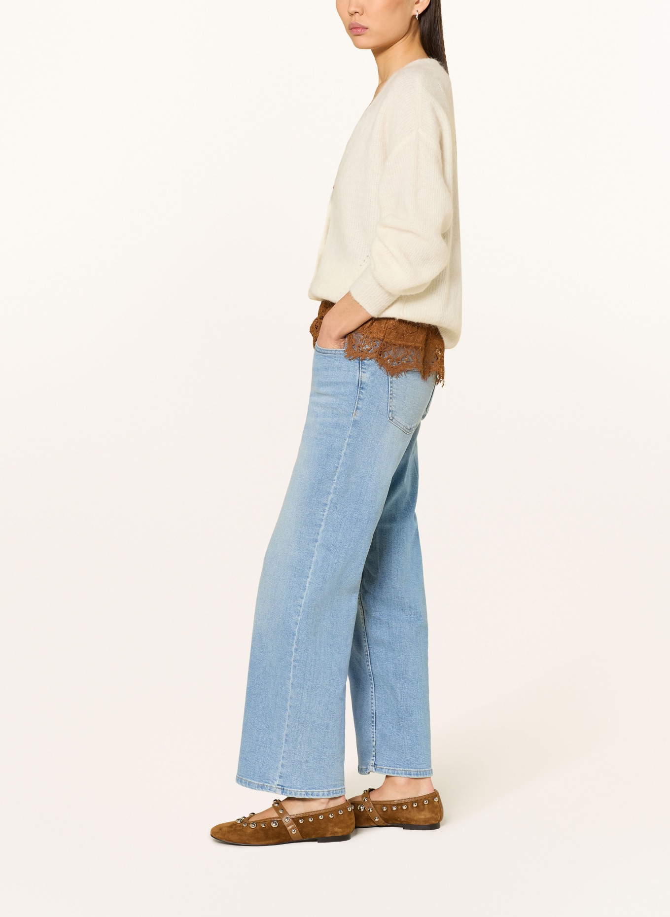 ONLY Wide Leg Jeans: Light Blue Denim/RG