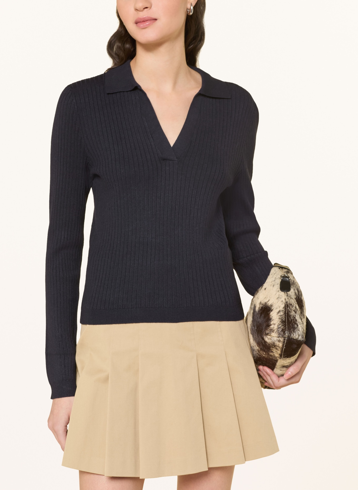 ONLY knitted polo shirt: DARK BLUE