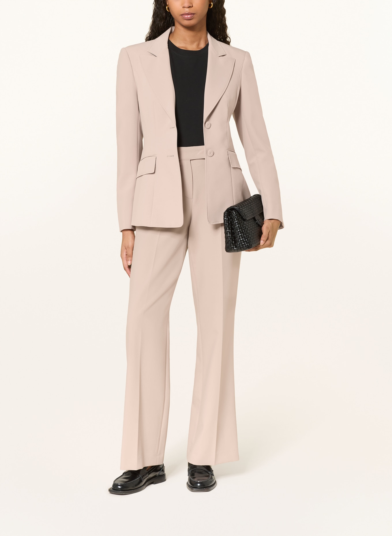 RIANI kalhoty s širokými nohavicemi: BÉŽOVÁ