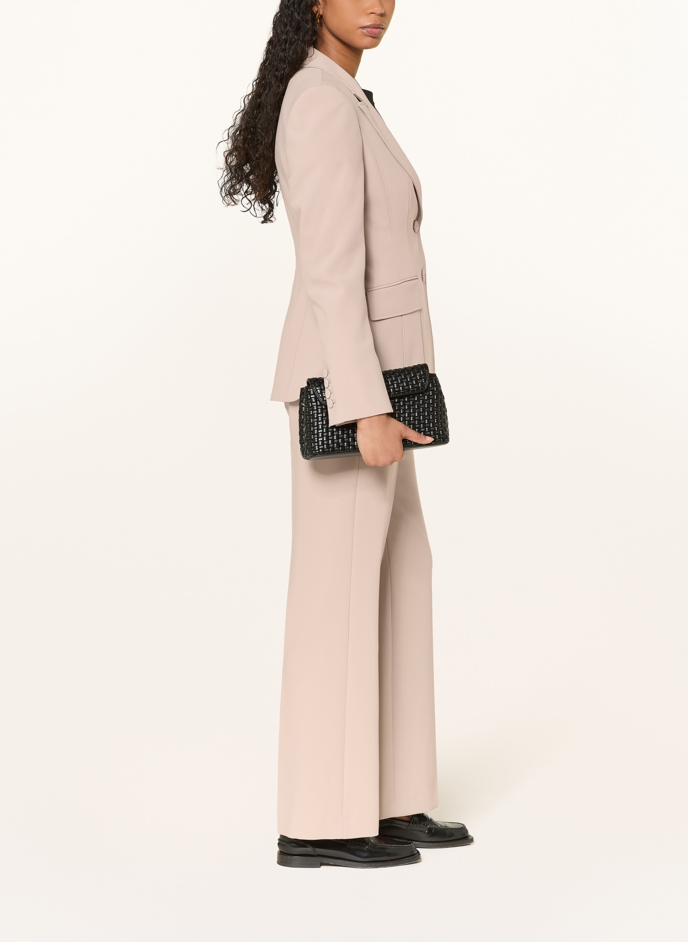 RIANI kalhoty s širokými nohavicemi: BÉŽOVÁ