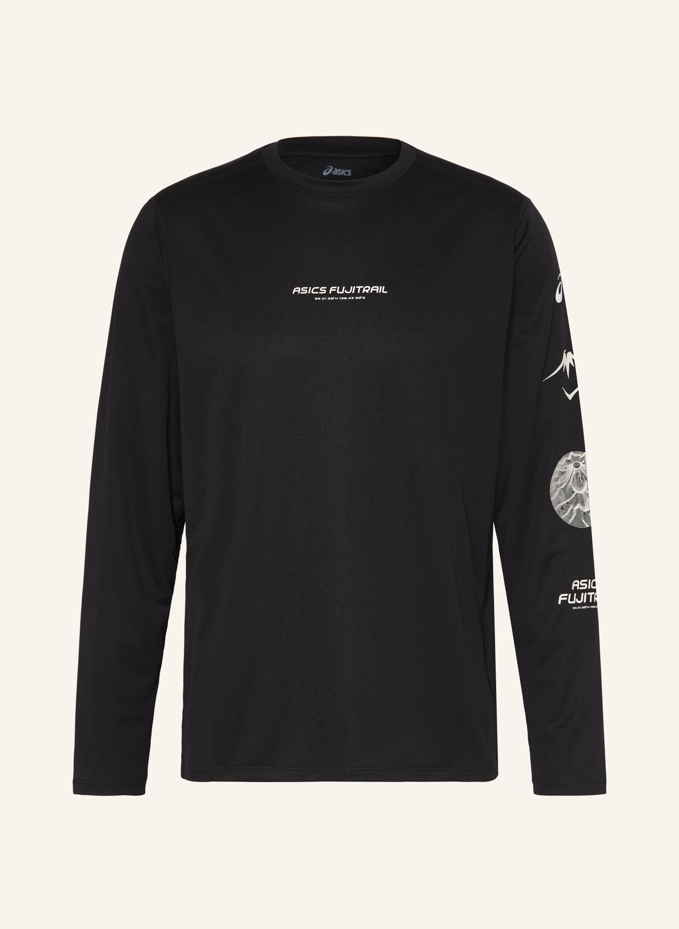 ASICS FUJITRAIL LOGO LS running shirt: BLACK