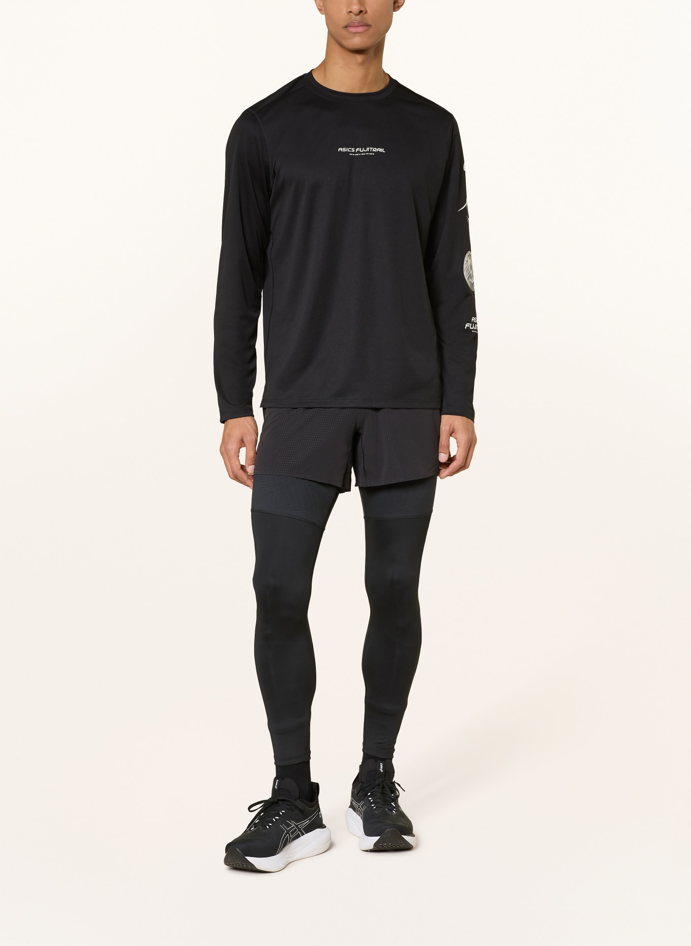 ASICS FUJITRAIL LOGO LS running shirt: BLACK