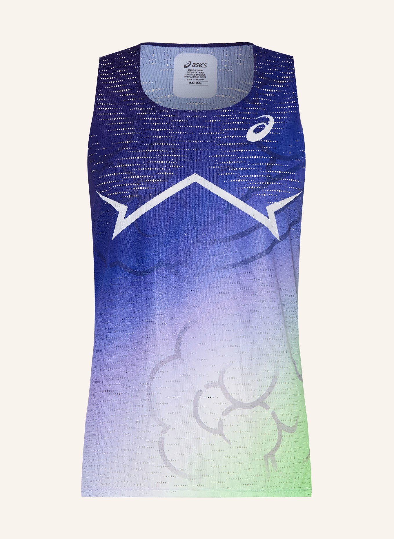 ASICS Lauftop METASPEED: DUNKELBLAU / NEONGRÜN / WEISS