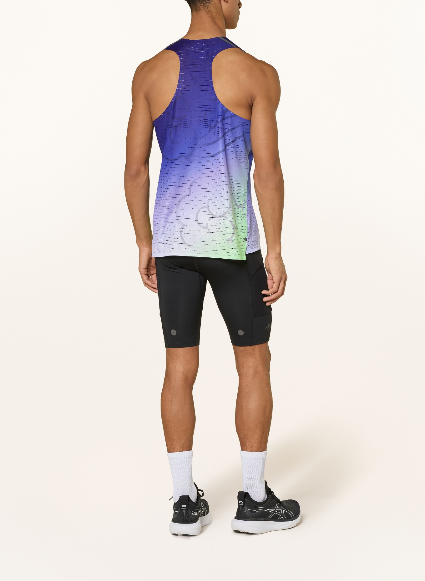 ASICS Lauftop METASPEED: DUNKELBLAU / NEONGRÜN / WEISS