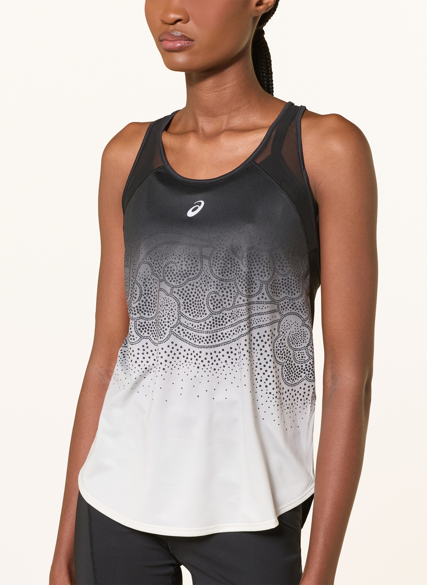 ASICS Lauftop ROAD FADE: SCHWARZ / CREME