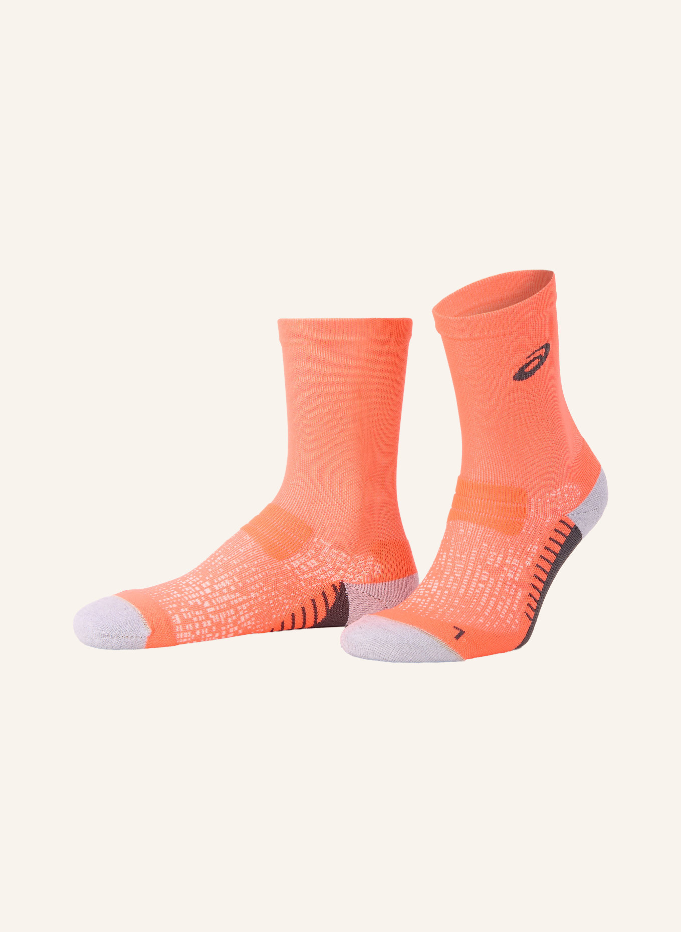 ASICS Running socks CUSHIONED PERFORMANCE: NEON ORANGE / LIGHT GRAY / BLACK