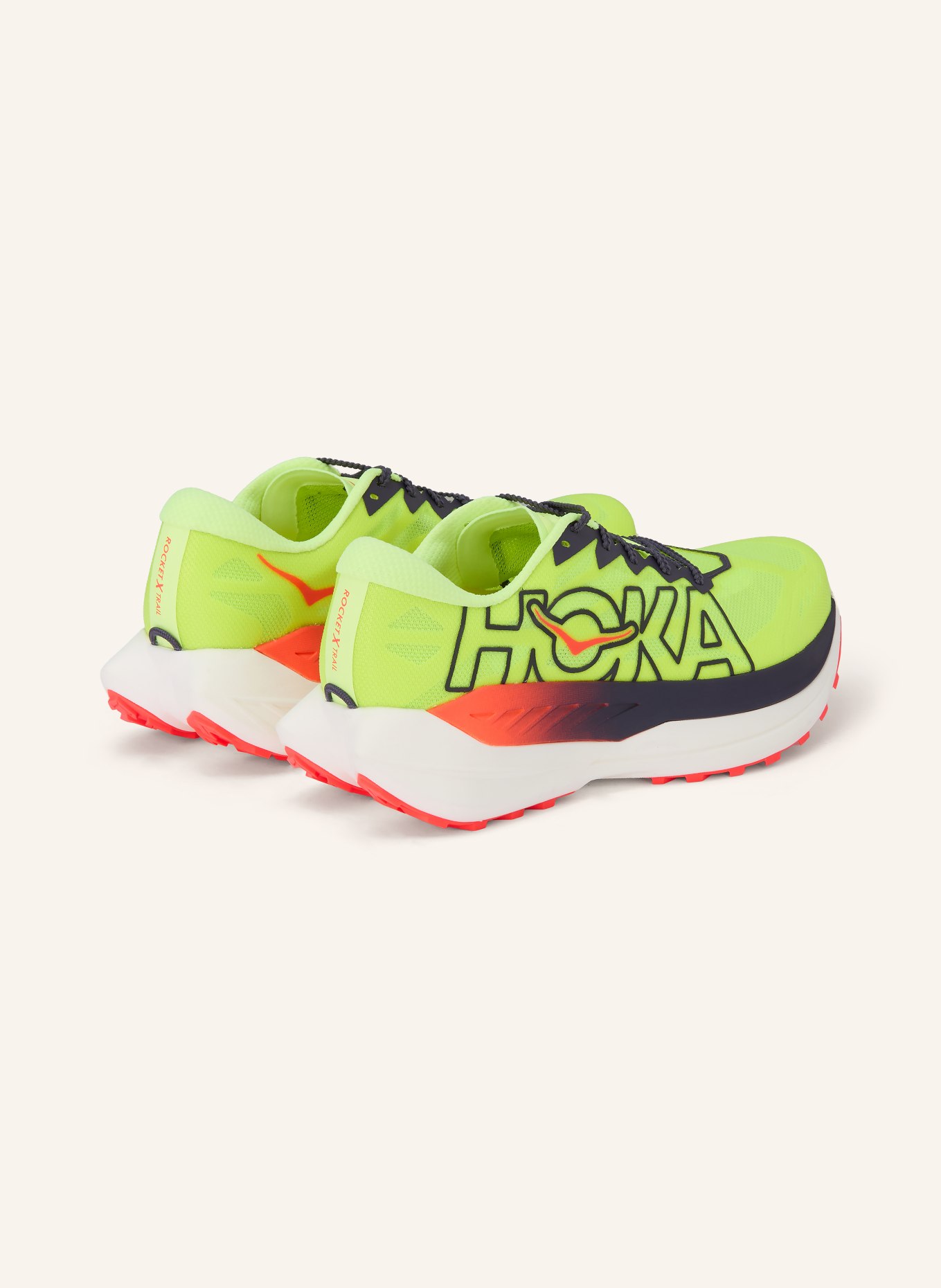 HOKA Boty pro trailový běh ROCKET X TRAIL: NEONOVĚ ŽLUTÁ / ČERNÁ