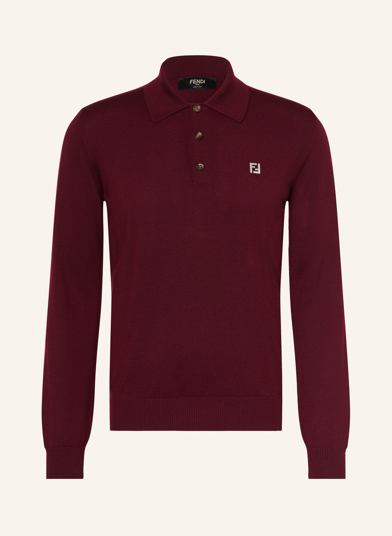 FENDI Strick-Poloshirt: DUNKELROT