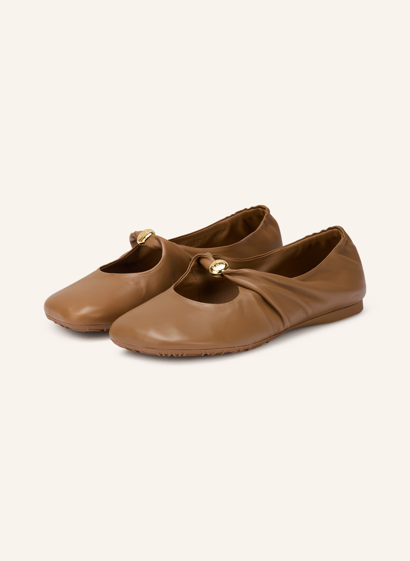 LOEWE Mary-Jane-Ballerinas PEBBLE SOFT: BRAUN