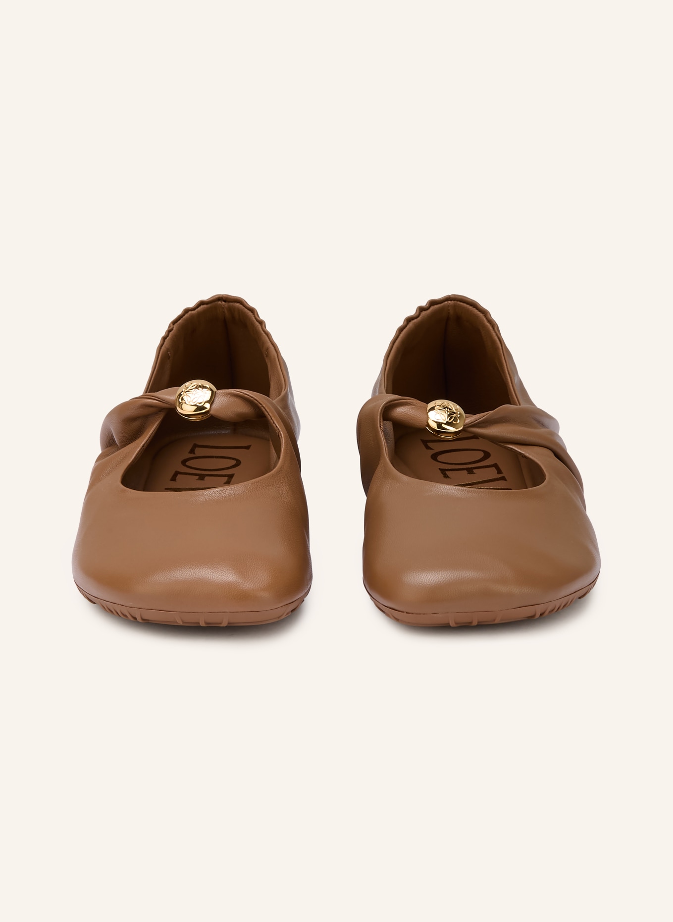 LOEWE Mary-Jane-Ballerinas PEBBLE SOFT: BRAUN