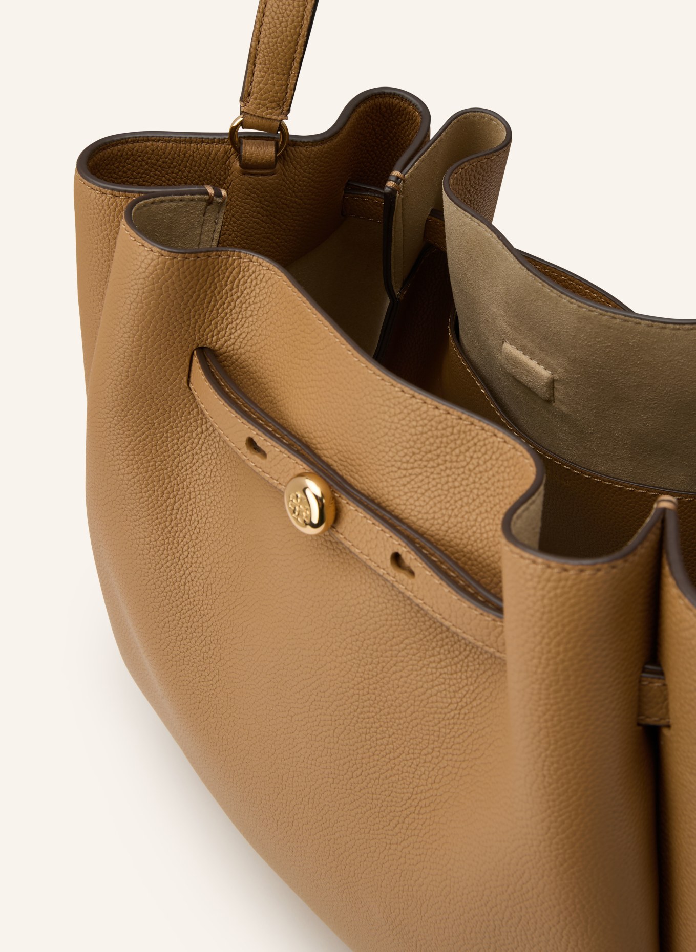 TORY BURCH ROMY LARGE handbag: LIGHT BROWN / GOLD