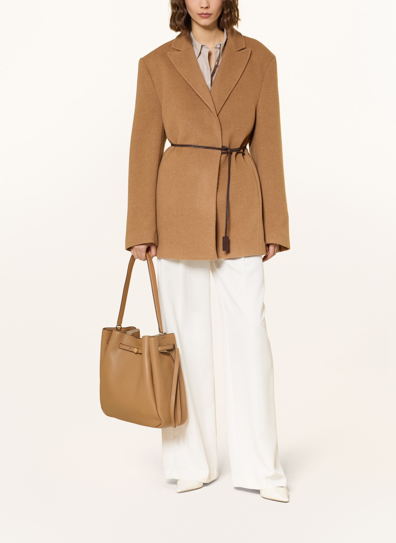 TORY BURCH ROMY LARGE handbag: LIGHT BROWN / GOLD