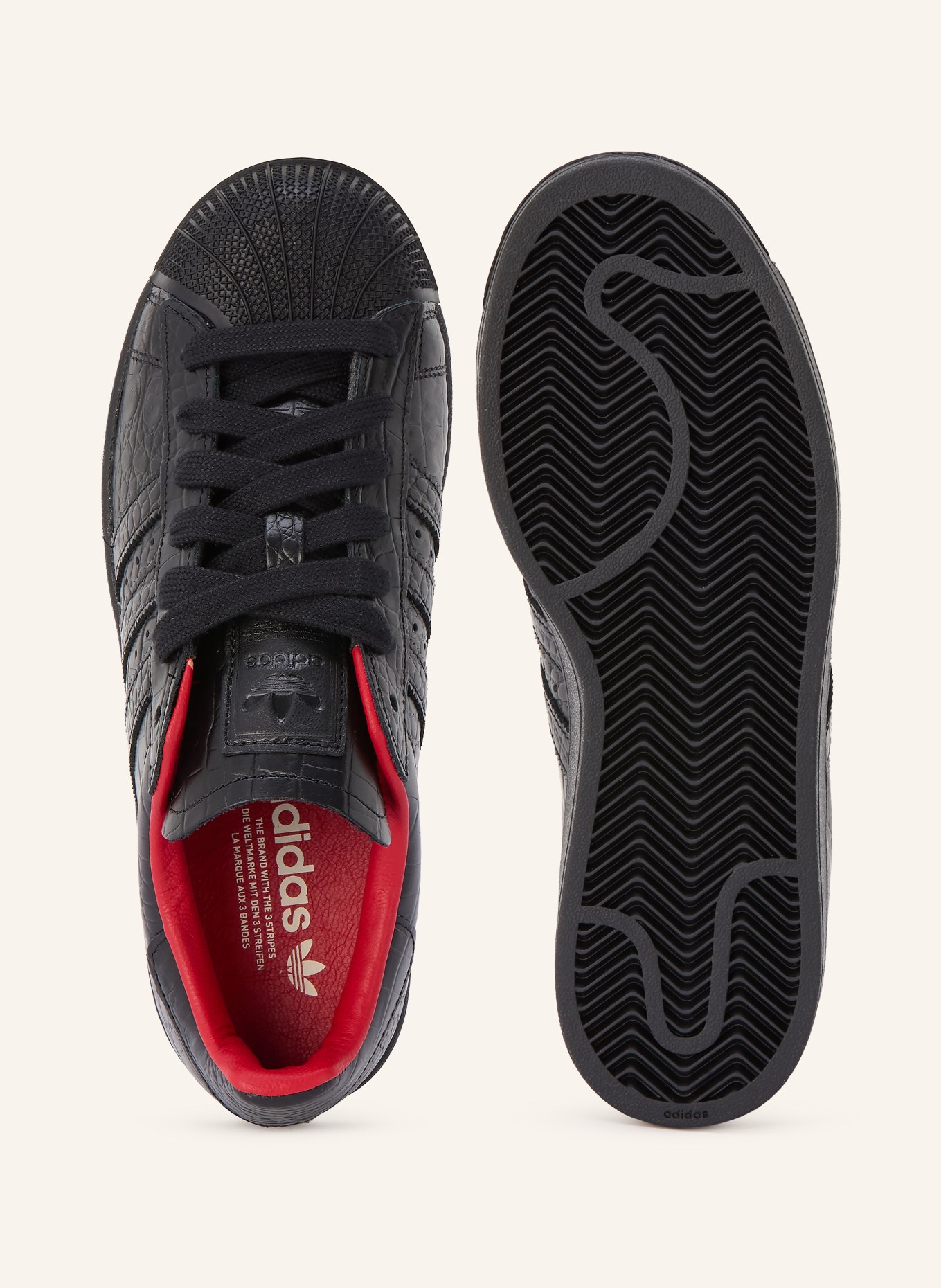 adidas Originals Sneaker SUPERSTAR II: ZWART / ROOD