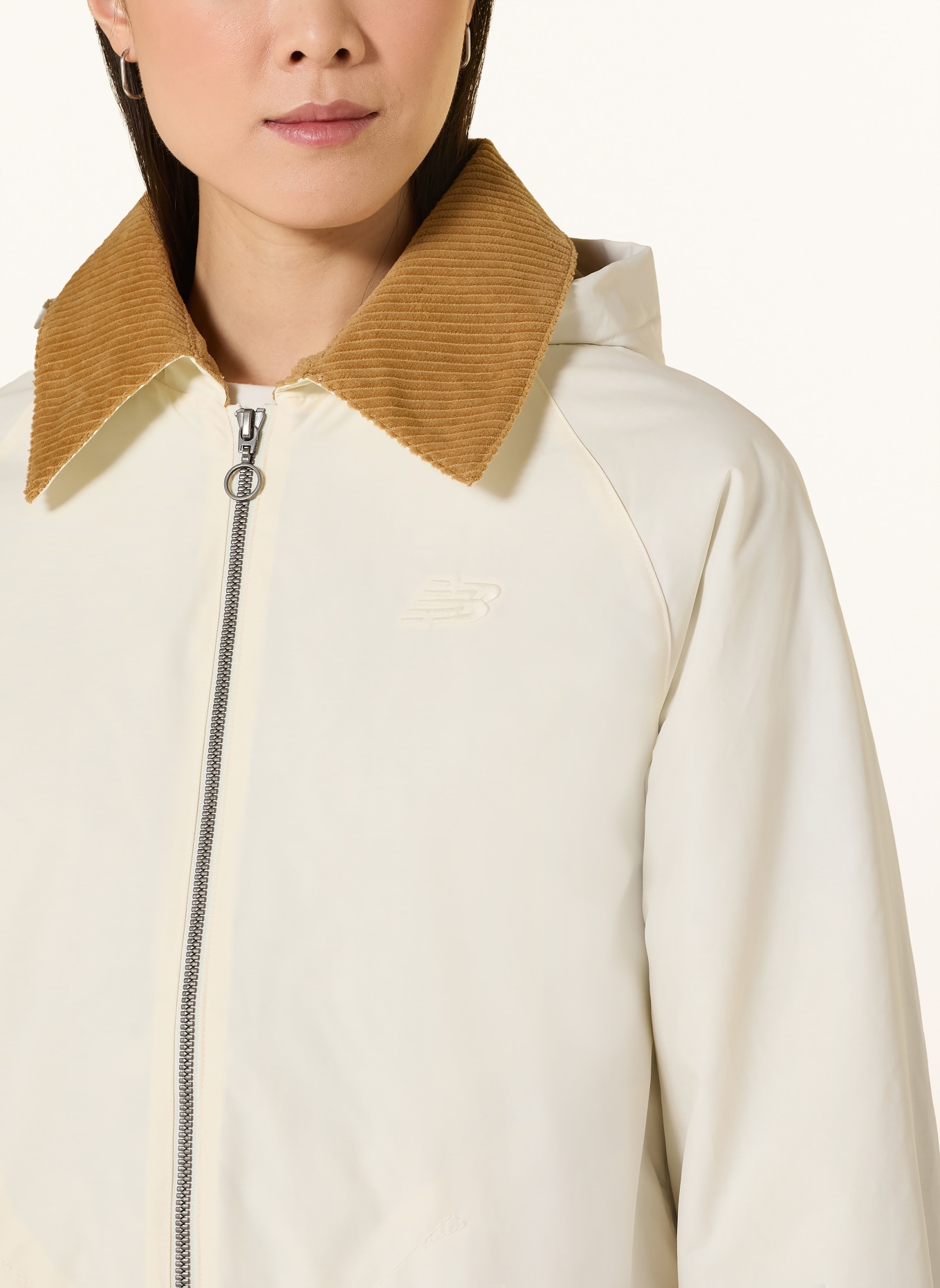 new balance Oversized bunda s odnímatelnou kapucí: KRÉMOVÁ / VELBLOUDÍ