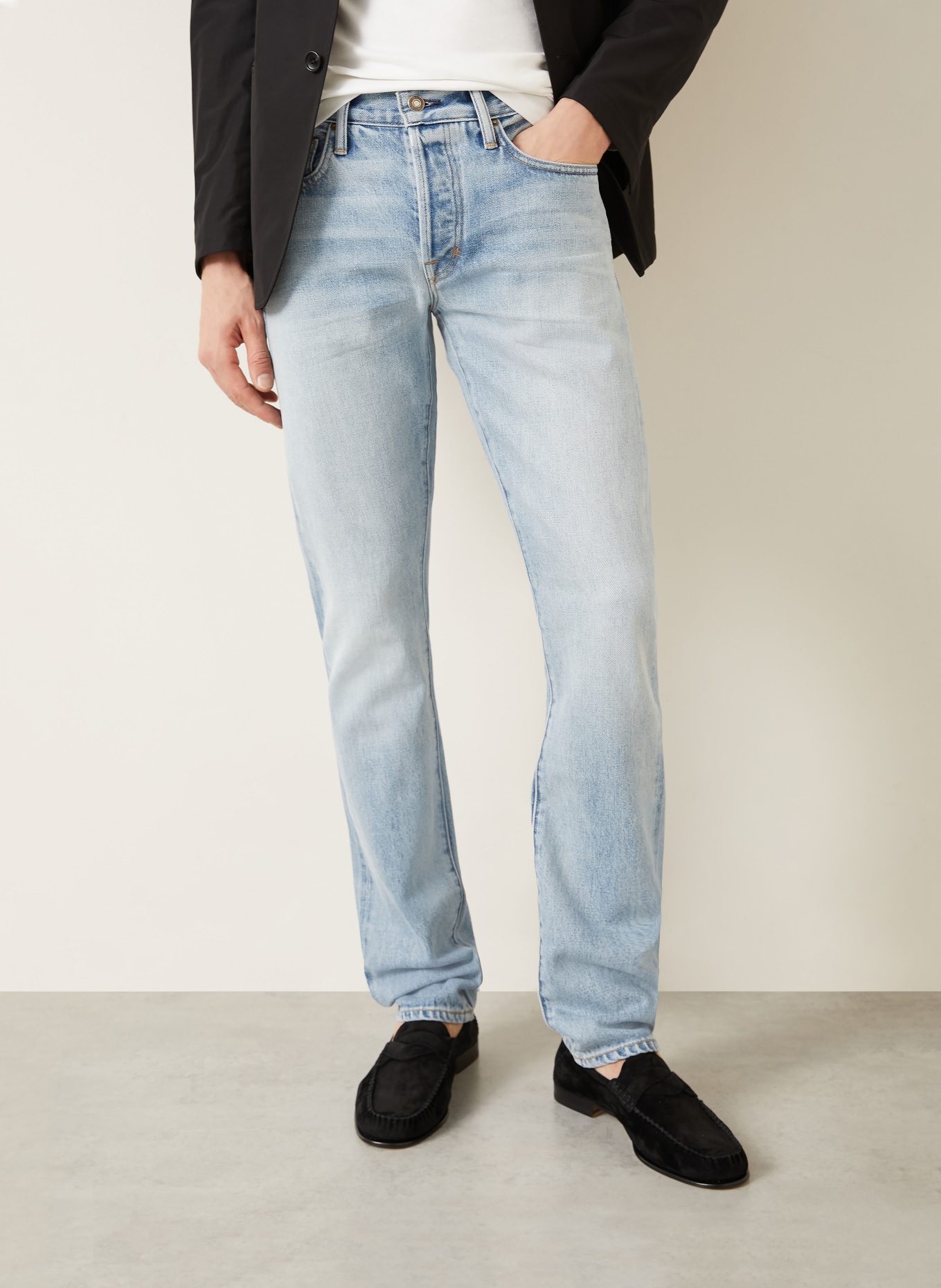 TOM FORD Jeans Straight Fit: UAN Pale Blue Denim