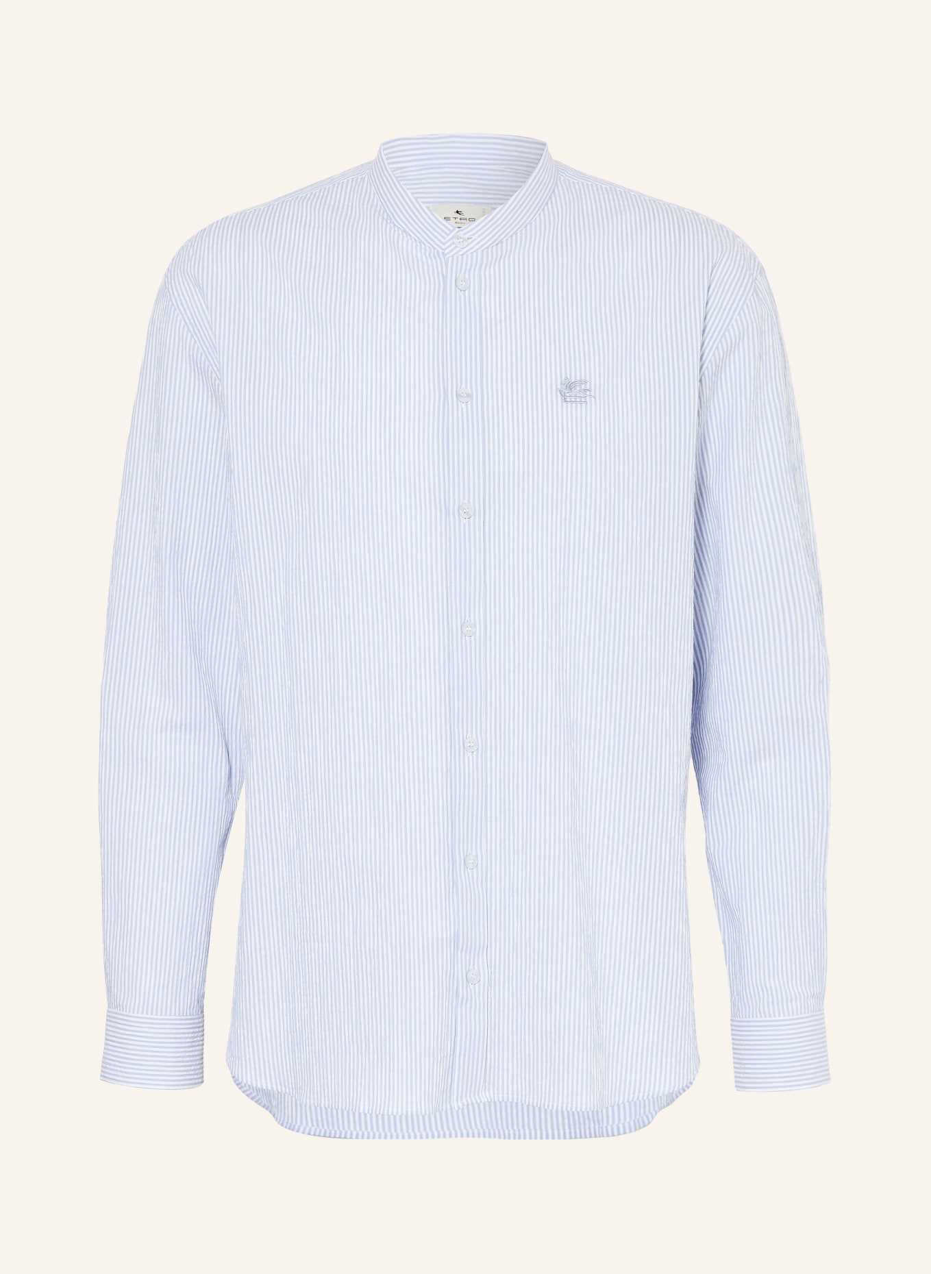 ETRO Comfort fit shirt with stand-up collar: LIGHT BLUE / WHITE