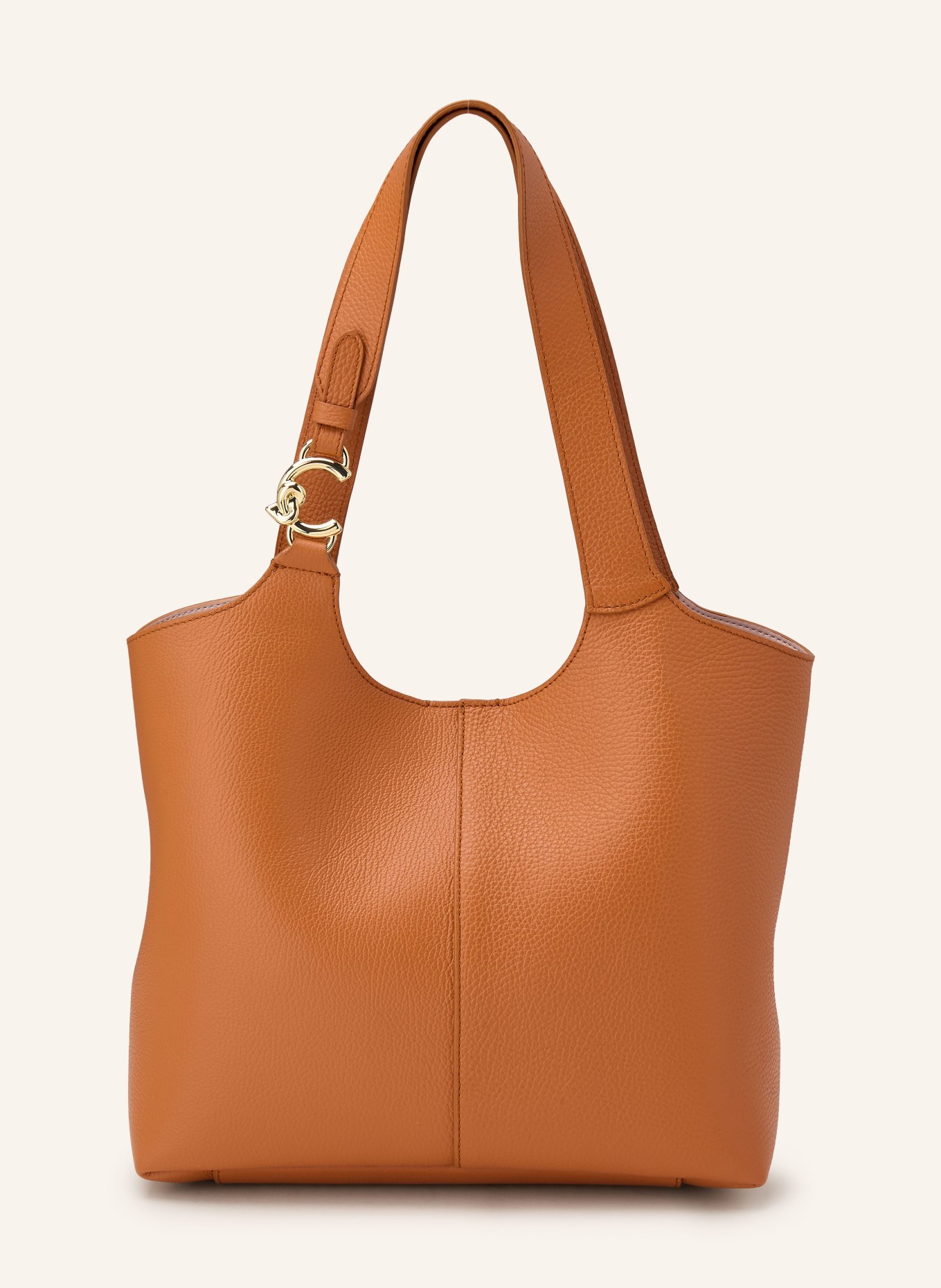 COCCINELLE Schultertasche mt herausnehmbarer Pouch: DUNKELORANGE / GOLD