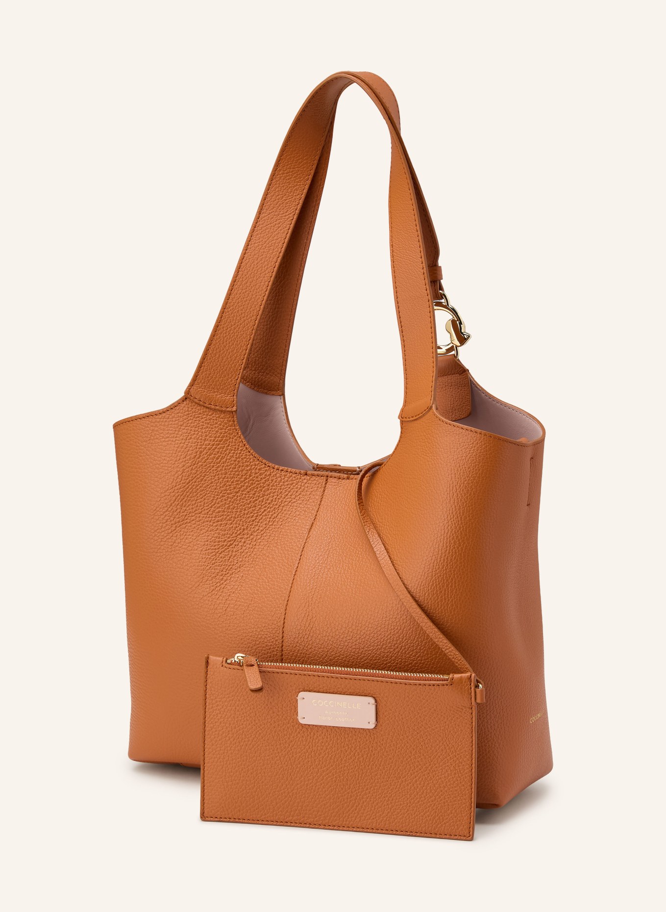 COCCINELLE Schultertasche mt herausnehmbarer Pouch: DUNKELORANGE / GOLD