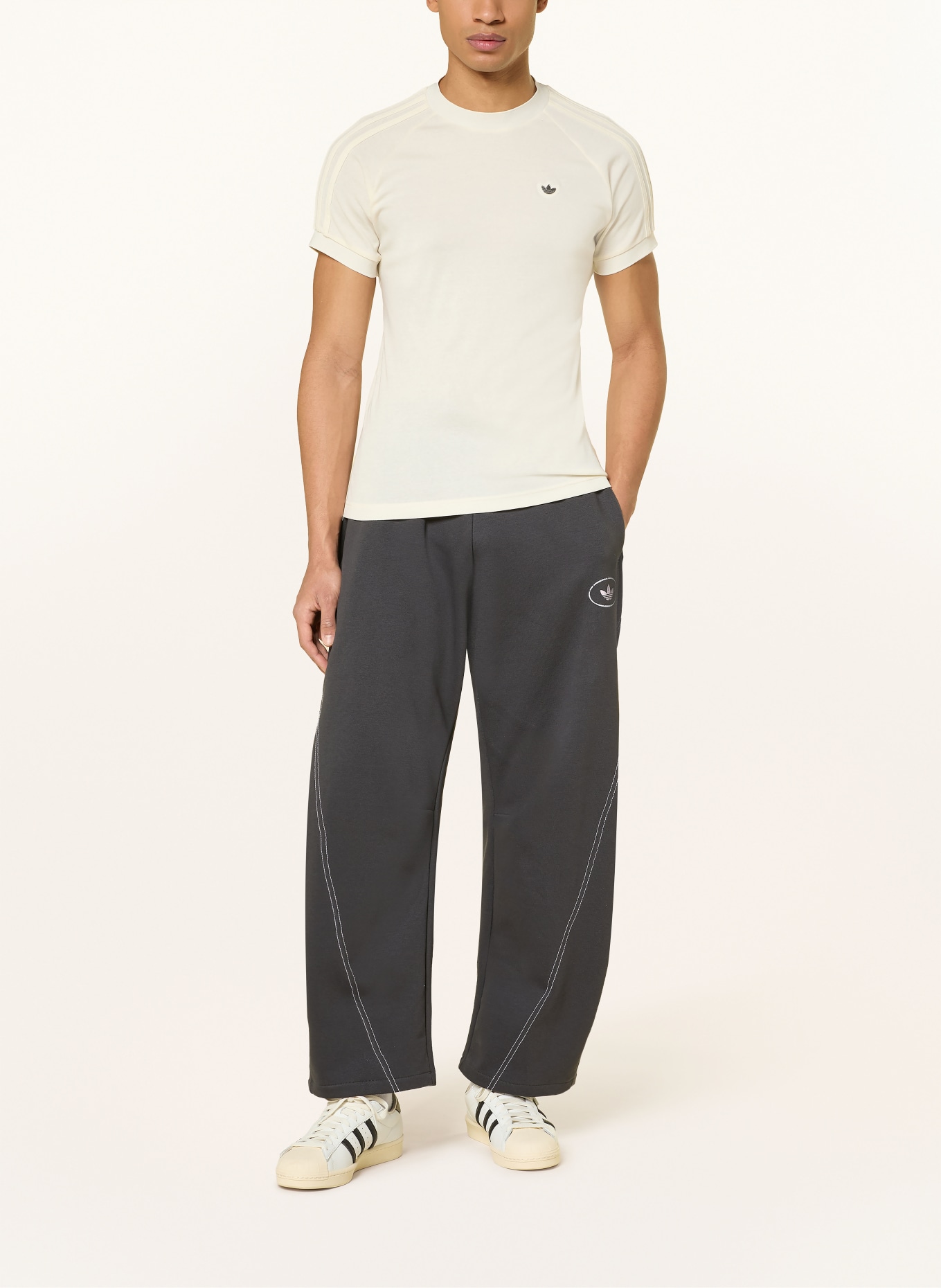 adidas Originals Sweatpants GRAPHIC: DARK GRAY / WHITE