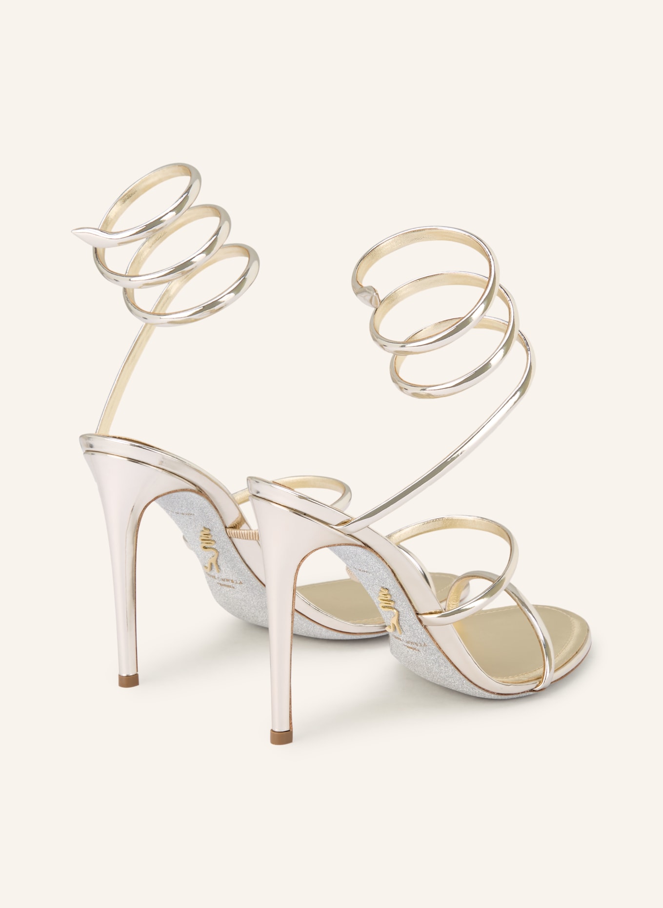 RENE CAOVILLA Sandaletten CLEO: GOLD / SILBER