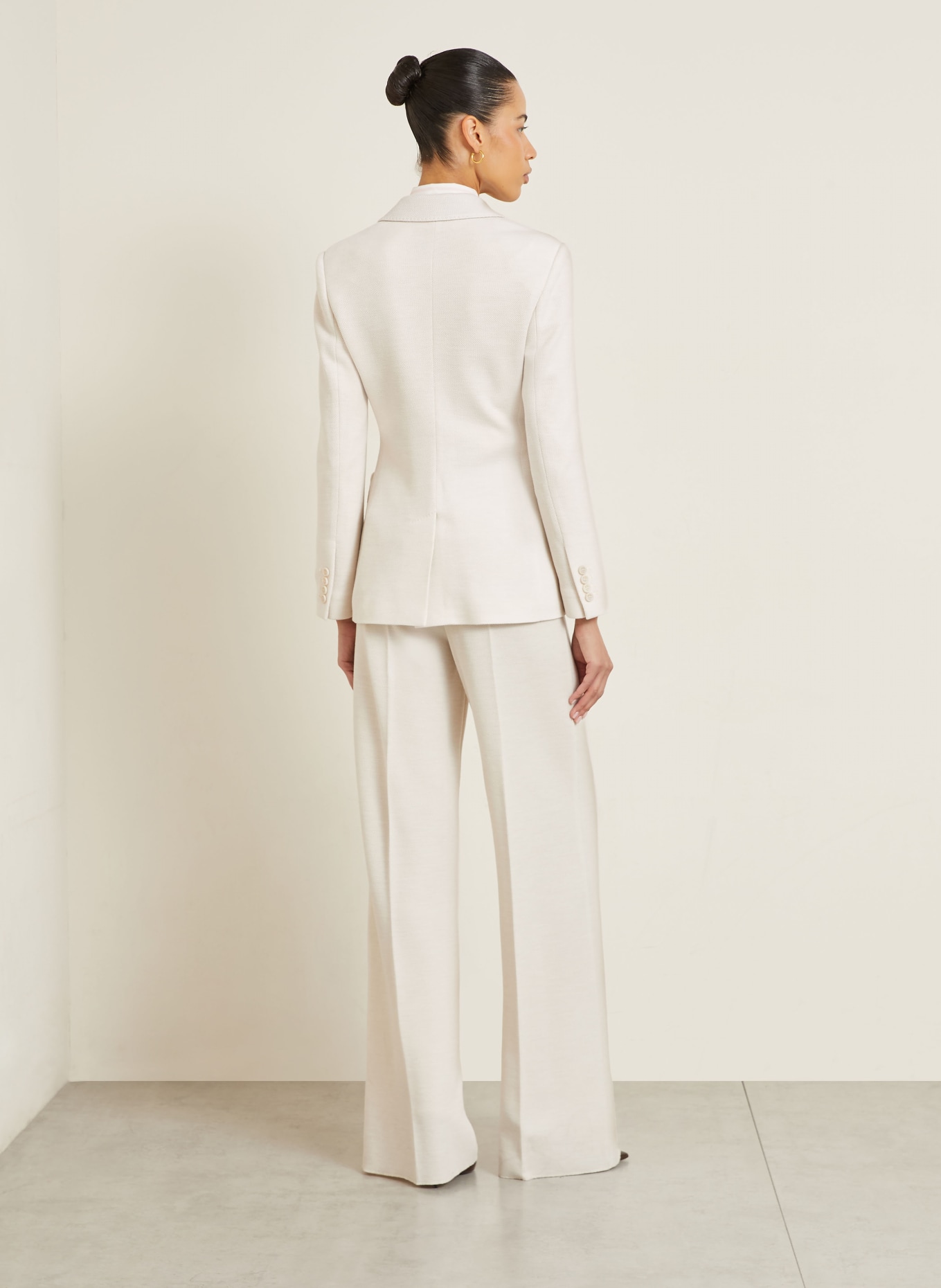 Max Mara ATTINIA jersey wide-leg pants: CREAM