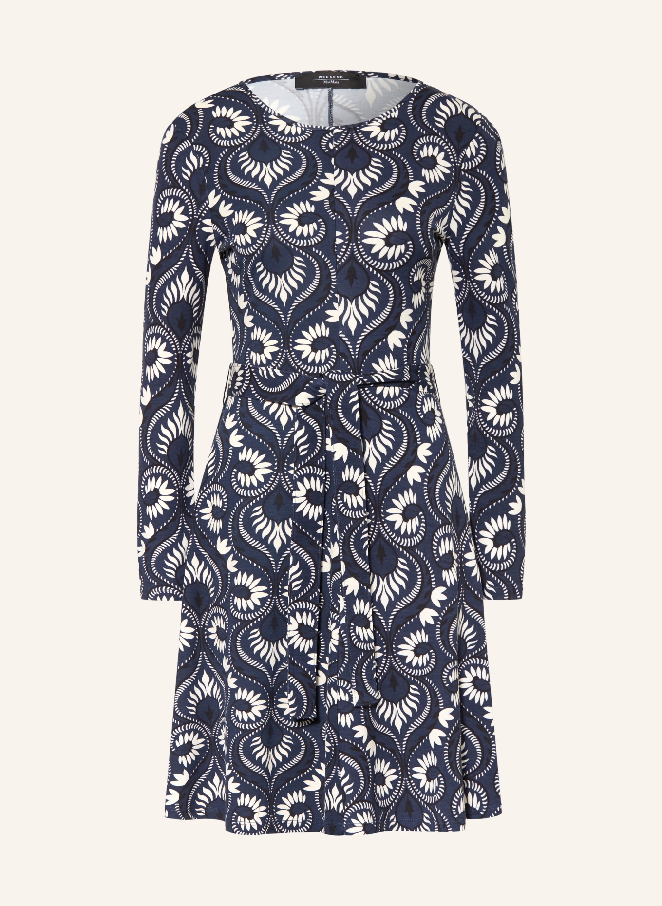 WEEKEND Max Mara SAVANA jersey dress: DARK BLUE / WHITE / BLACK