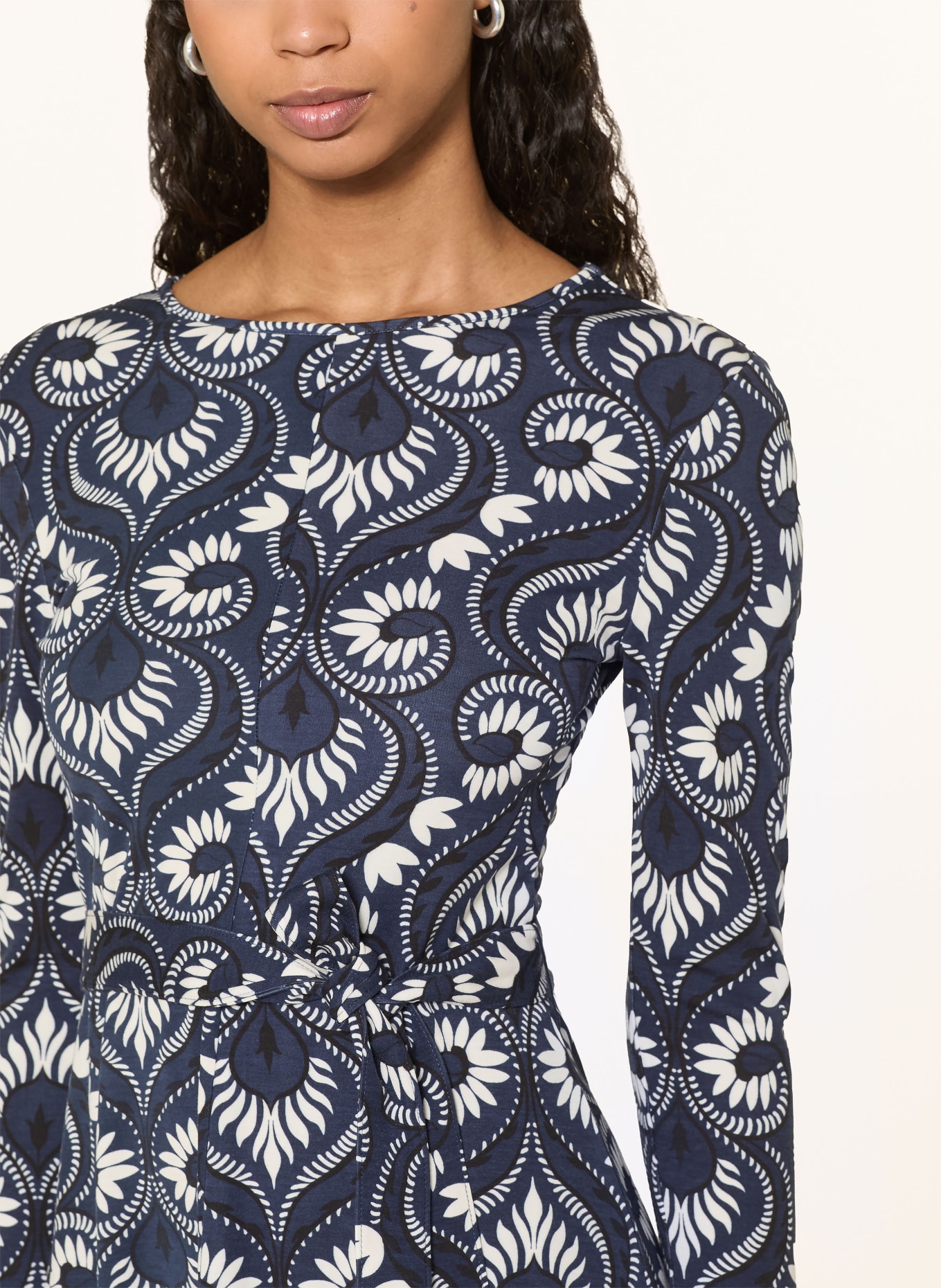 WEEKEND Max Mara SAVANA jersey dress: DARK BLUE / WHITE / BLACK