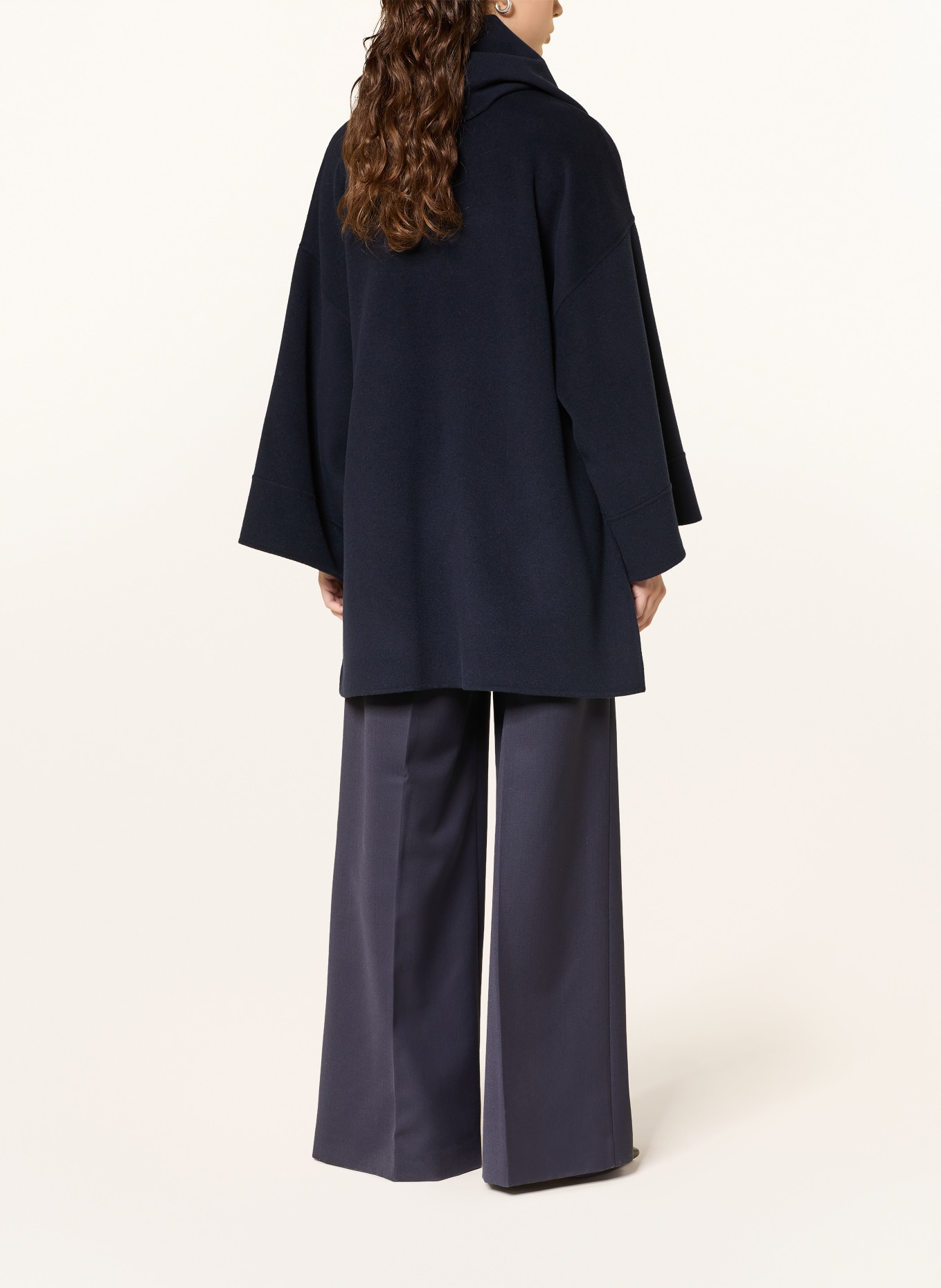 WEEKEND Max Mara Wełniany płaszcz FULCRO z odpinanym szalikiem: GRANATOWY