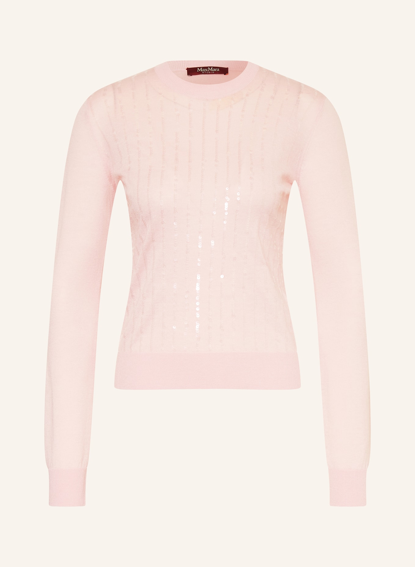 Max Mara STUDIO GABARRA sweater with silk and sequins: LIGHT PINK