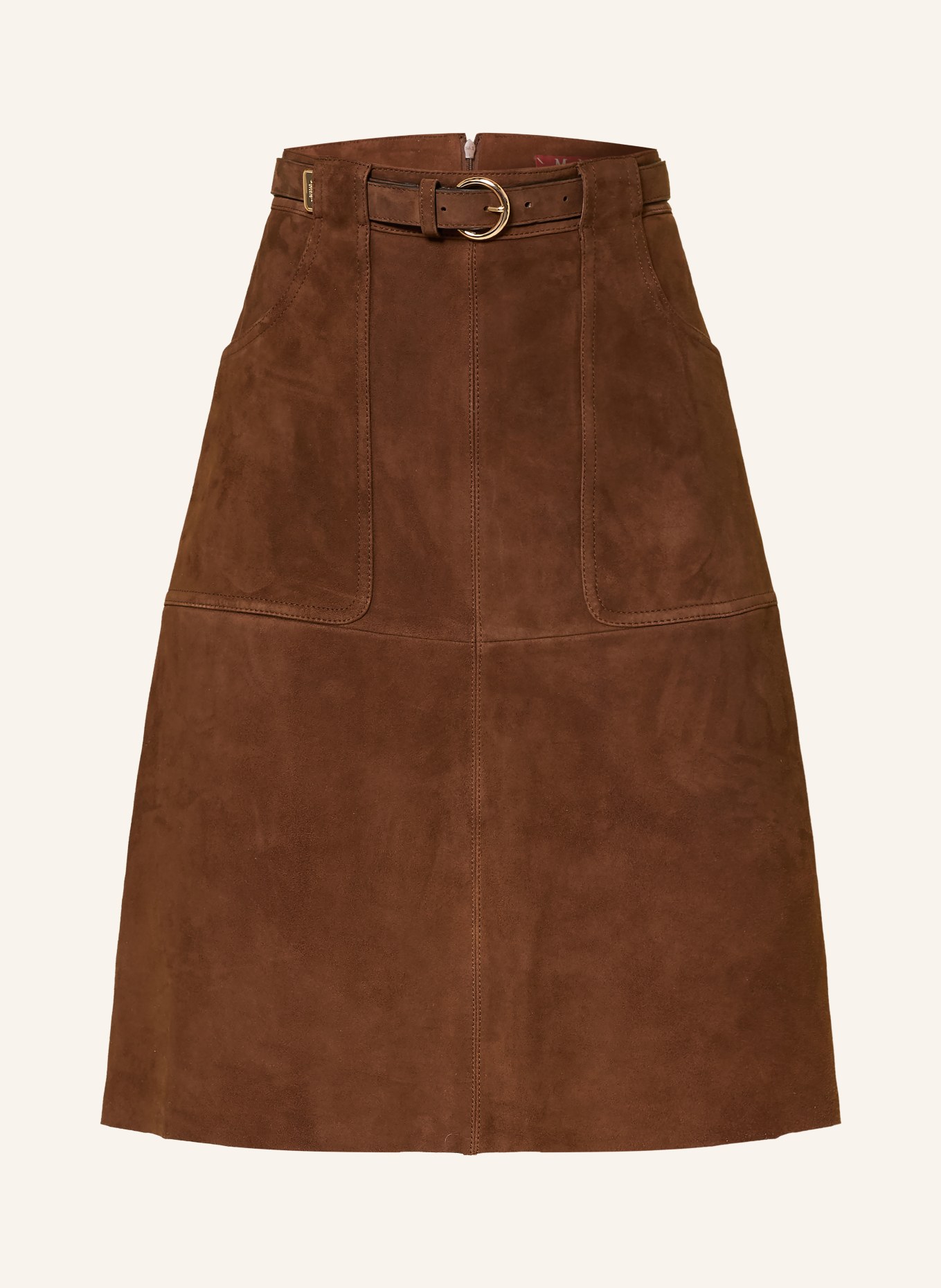 Max Mara STUDIO Kožená sukně TENNIS: HNĚDÁ