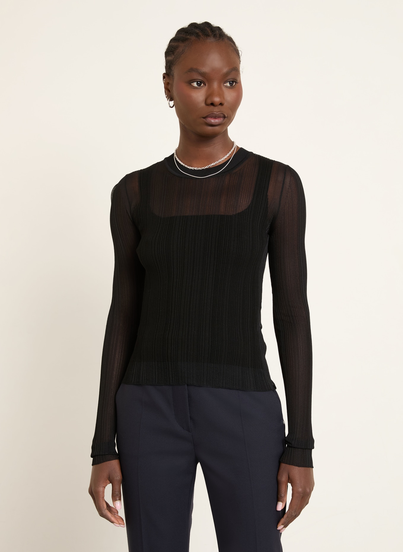 SPORTMAX Longsleeve BUONO: SCHWARZ