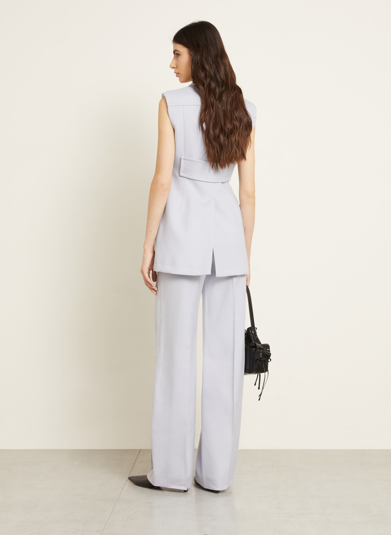 SPORTMAX SALITA wide-leg pants: BLUE GRAY