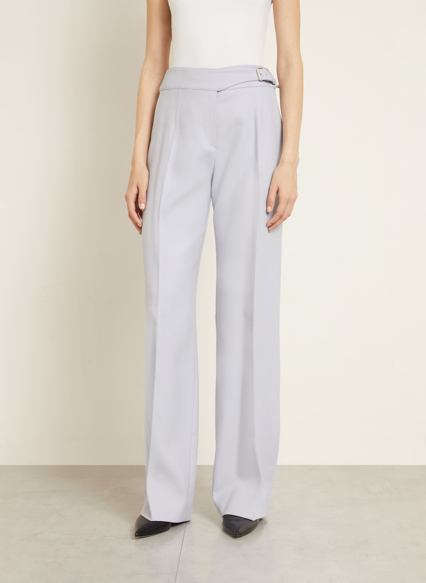 SPORTMAX SALITA wide-leg pants: BLUE GRAY