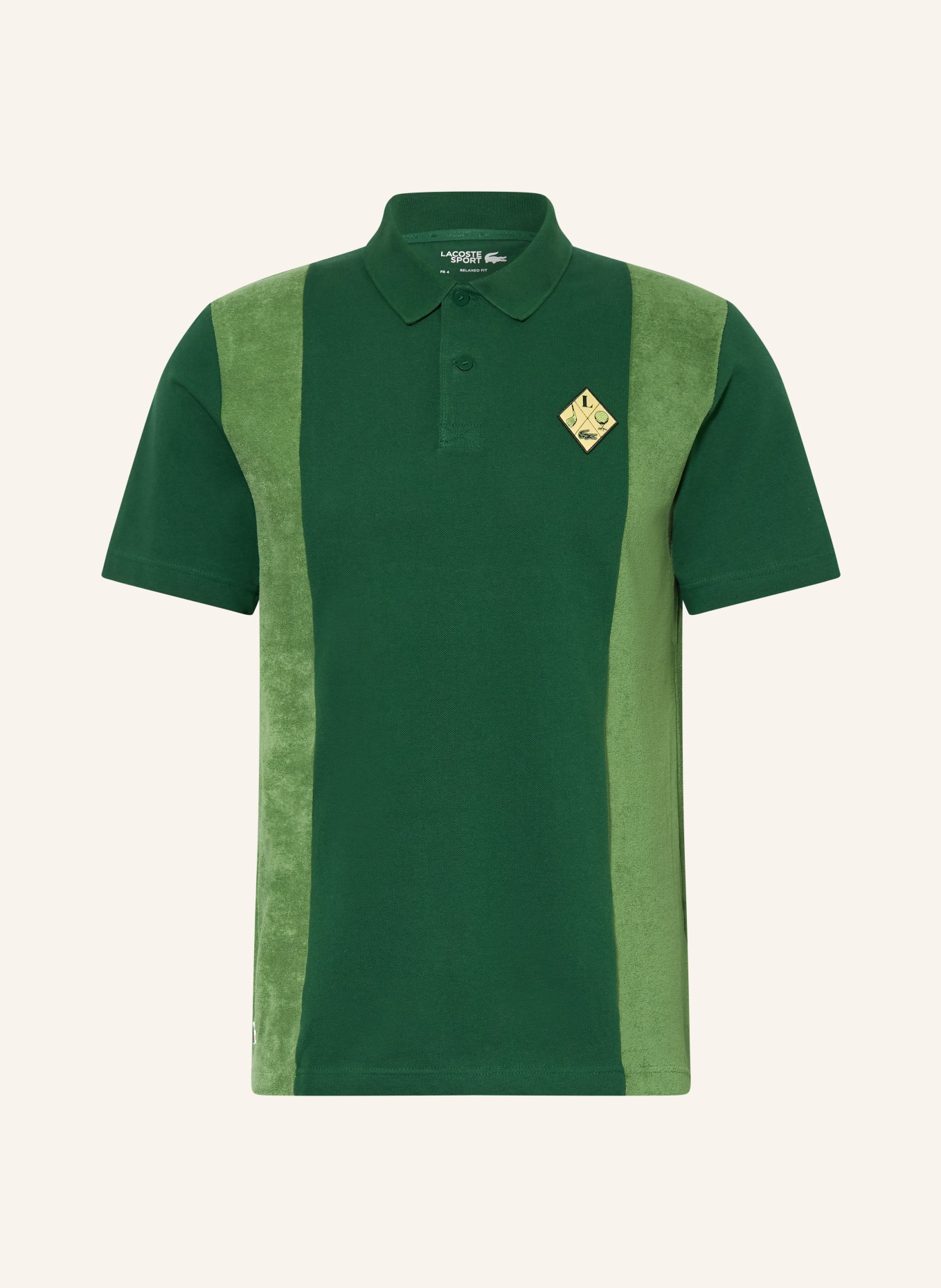 LACOSTE Poloshirt Relaxed Fit im Materialmix: GRÜN / HELLGRÜN