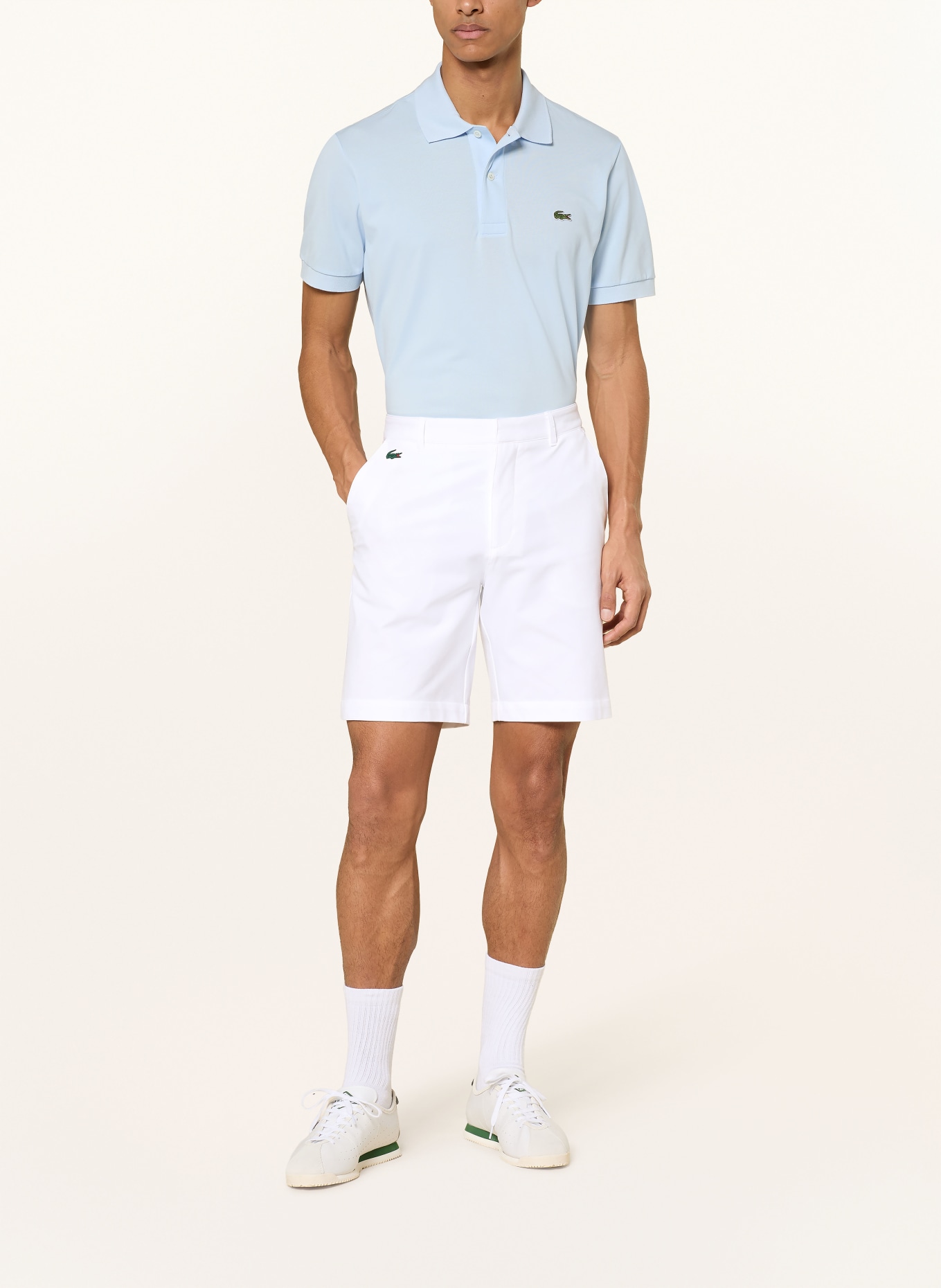 LACOSTE Golfshorts ULTRA DRY Regular Fit: WEISS